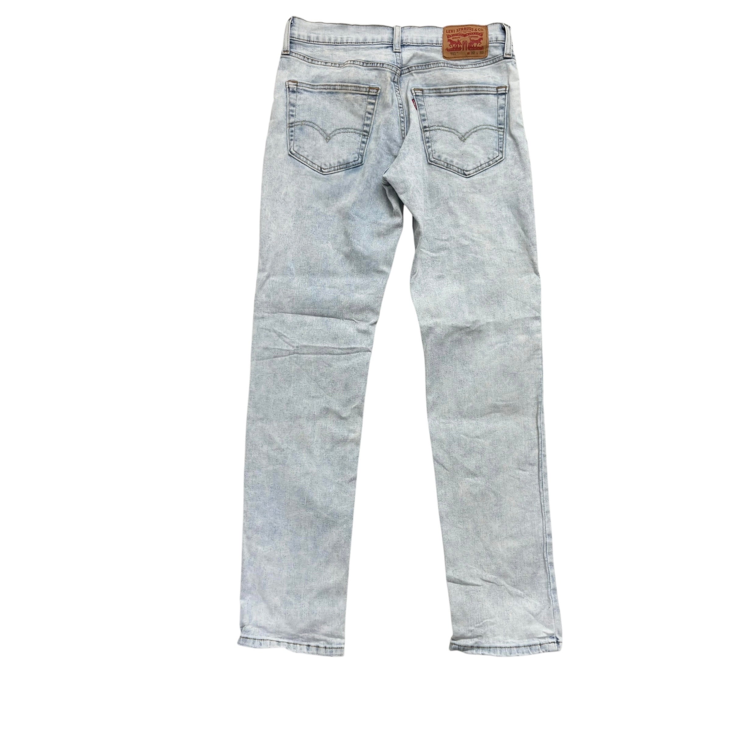 Levis 511 Jeans W30 L32 Mens Light Blue Slim Fit Stretch Denim