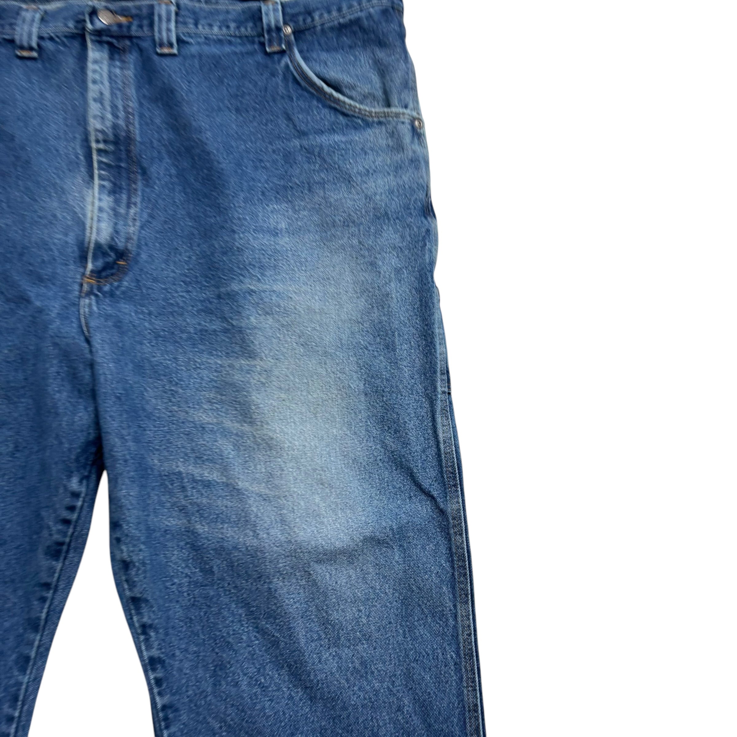 Wrangler Carpenter Jeans W52 L30 Mens Mid Blue Relaxed Straight Fit Denim (F)