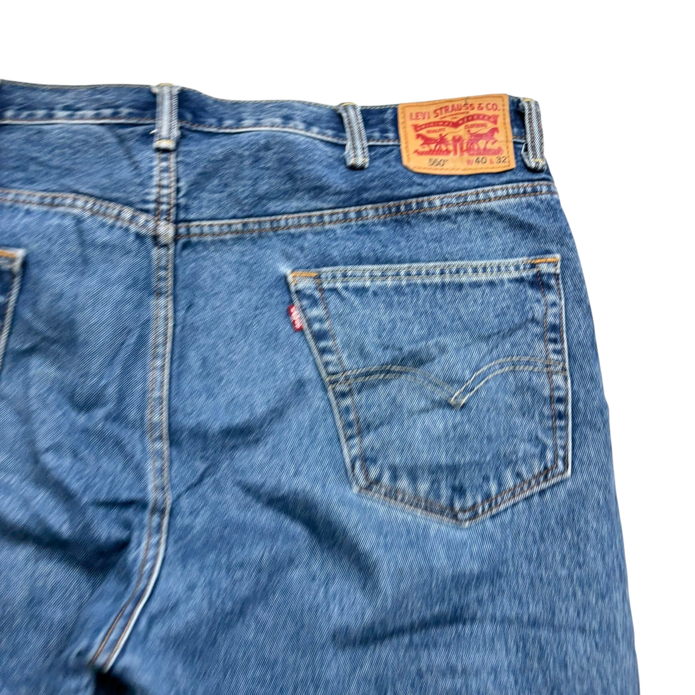 Levis 550 Jeans W40 L32 Mens Mid Blue Baggy Relaxed Straight Fit Denim