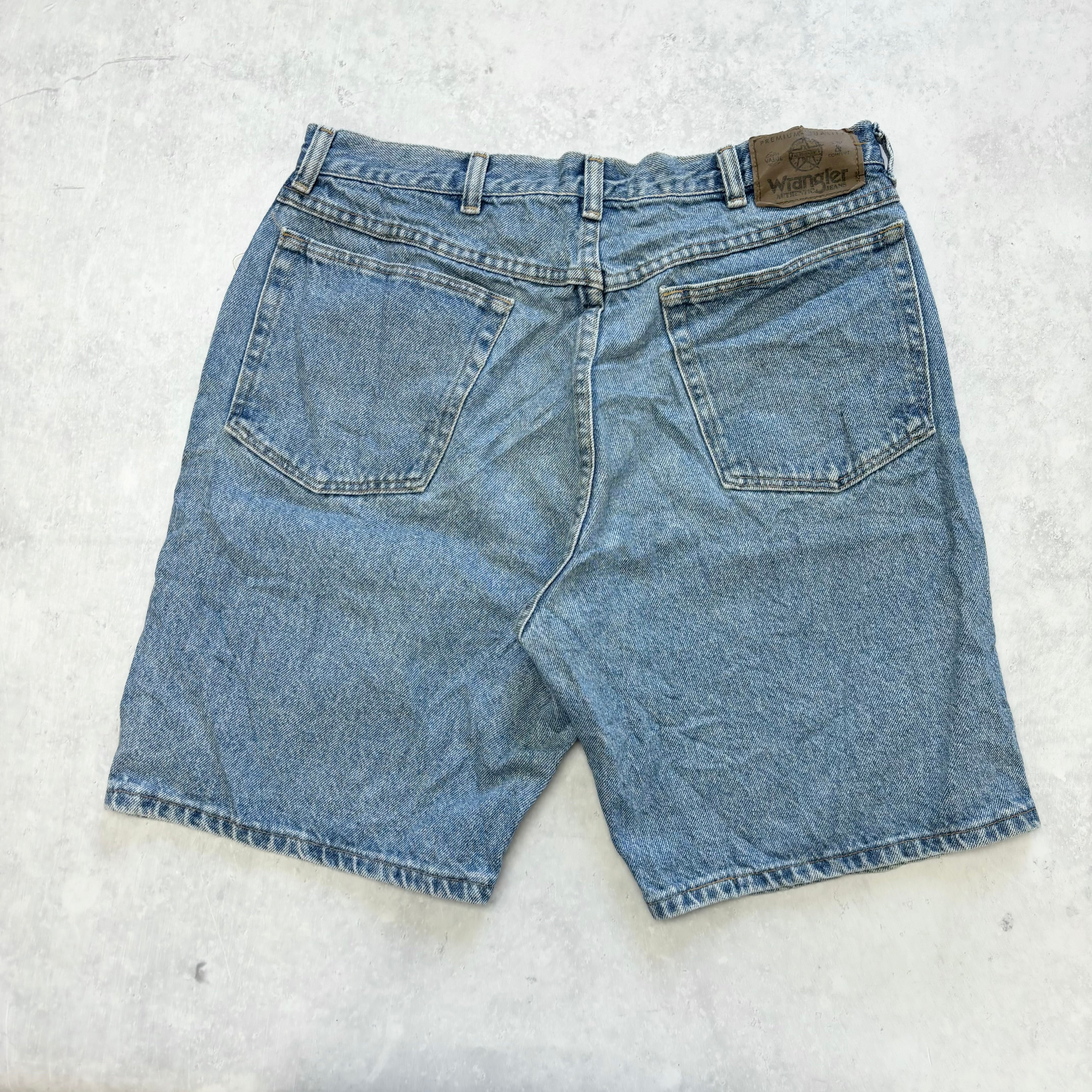 Vintage Wrangler Jorts W32 Mens Denim Shorts Mid Blue Regular Fit