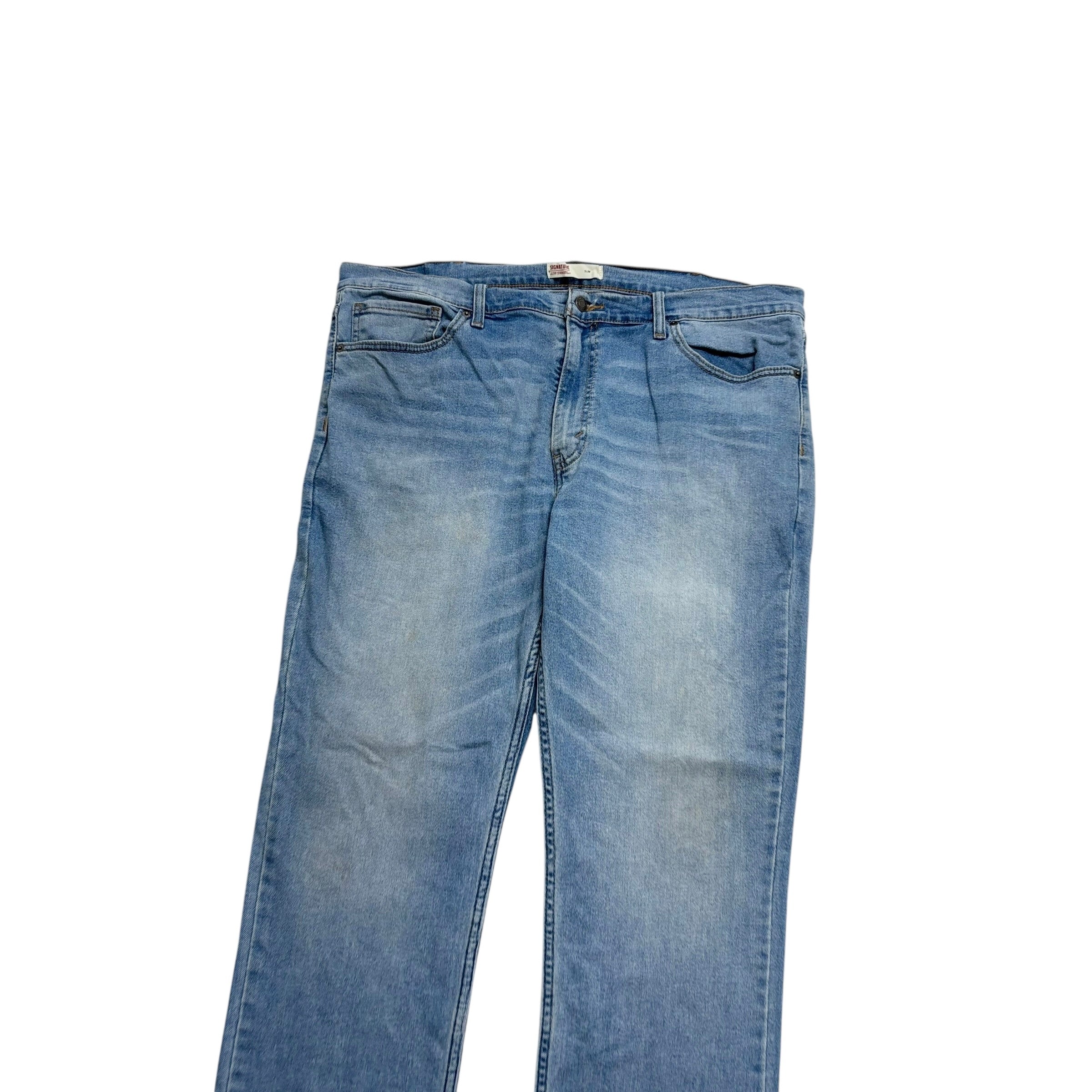Levis Signature Jeans W38 L32 Mens Light Blue Slim Fit Stretch Denim