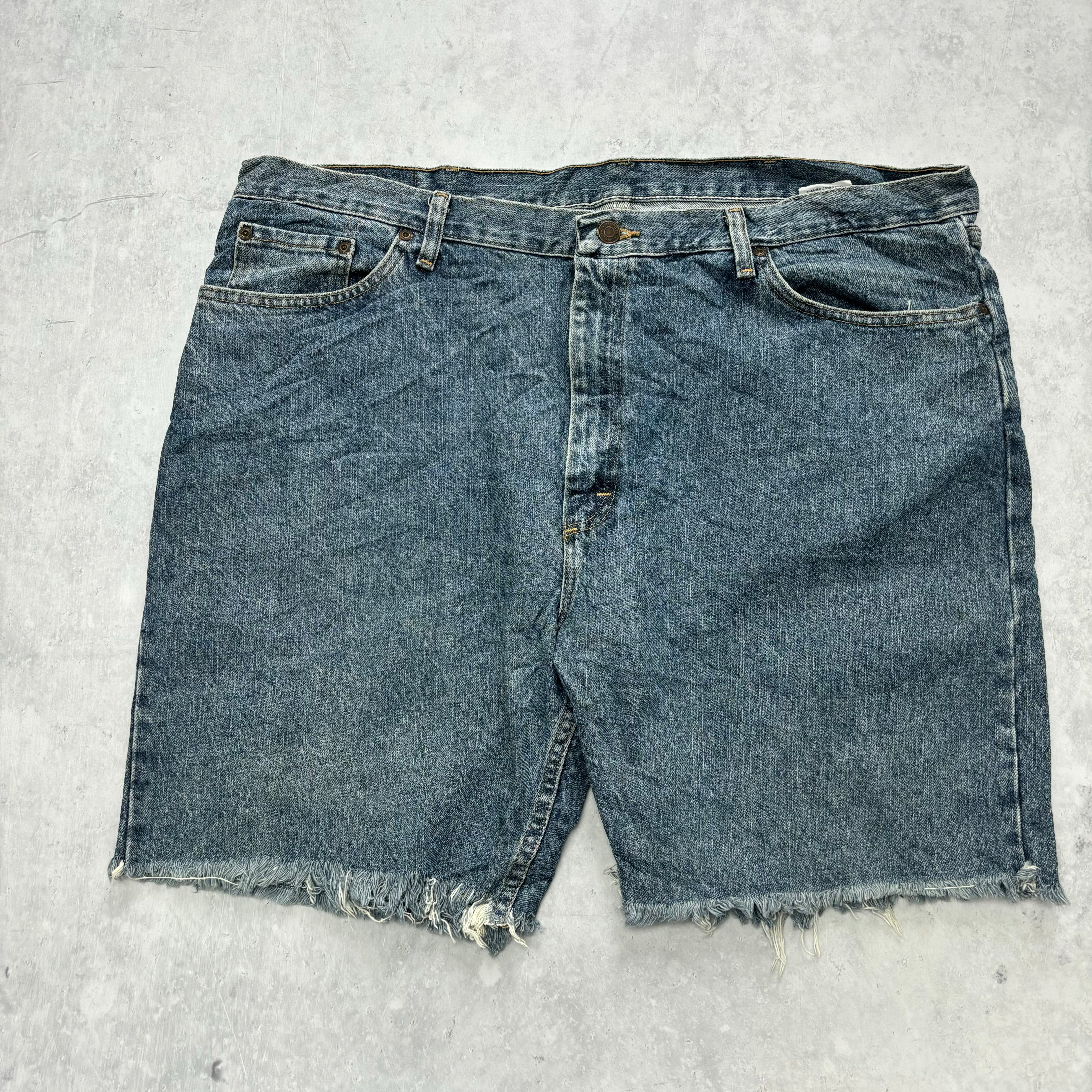 Vintage Wrangler Jorts W42 Mens Denim Shorts Mid Blue Baggy Relaxed Fit