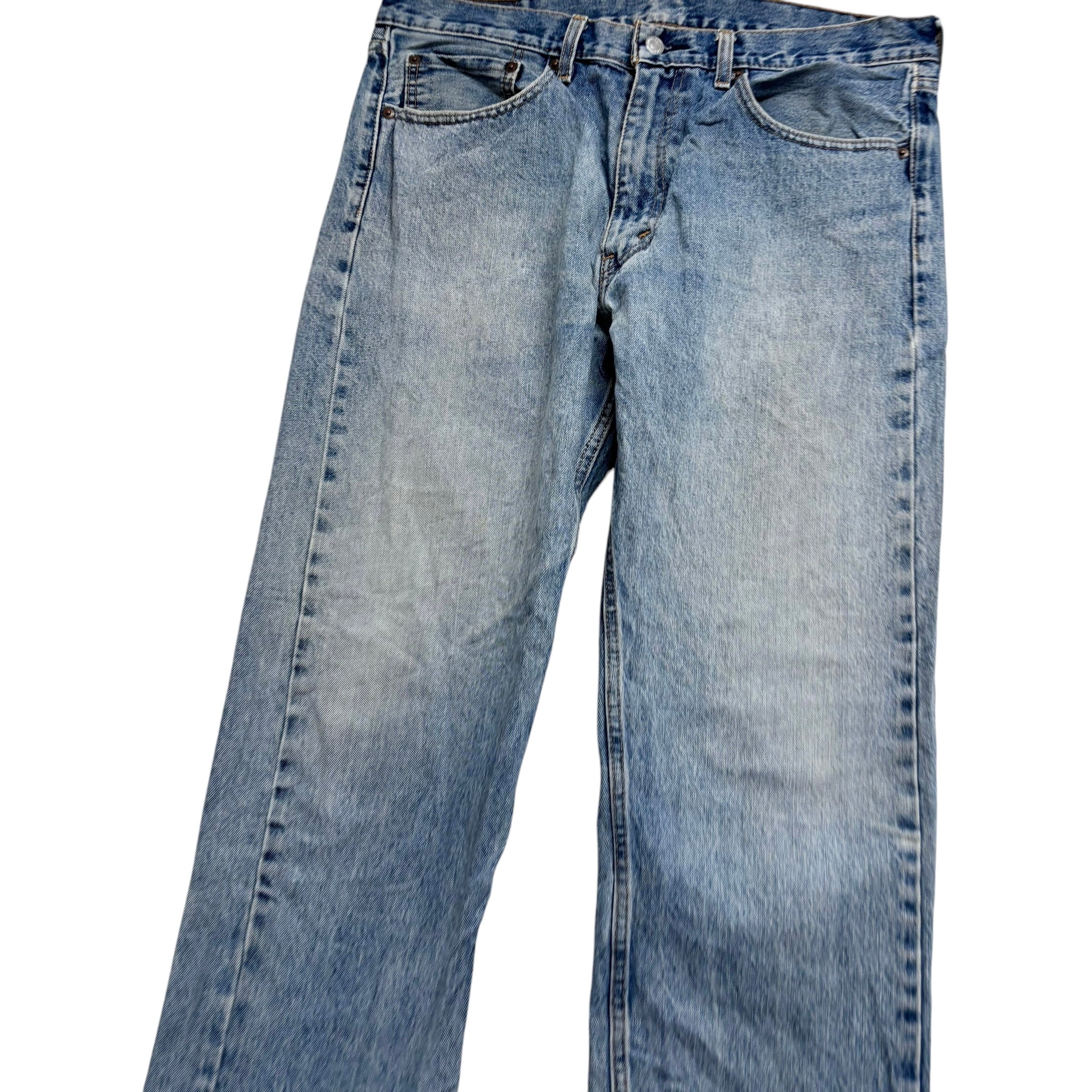 Levis 505 Jeans W36 L32 Mens Light Blue Regular Straight Fit Denim