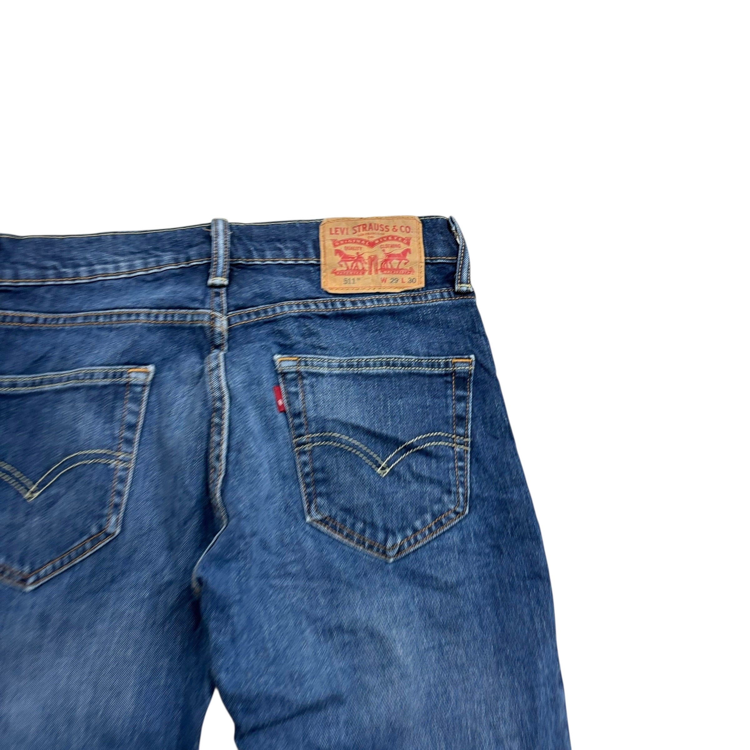 Levis 511 Jeans W29 L29 Mens Mid Blue Slim Fit Stretch Denim (F)