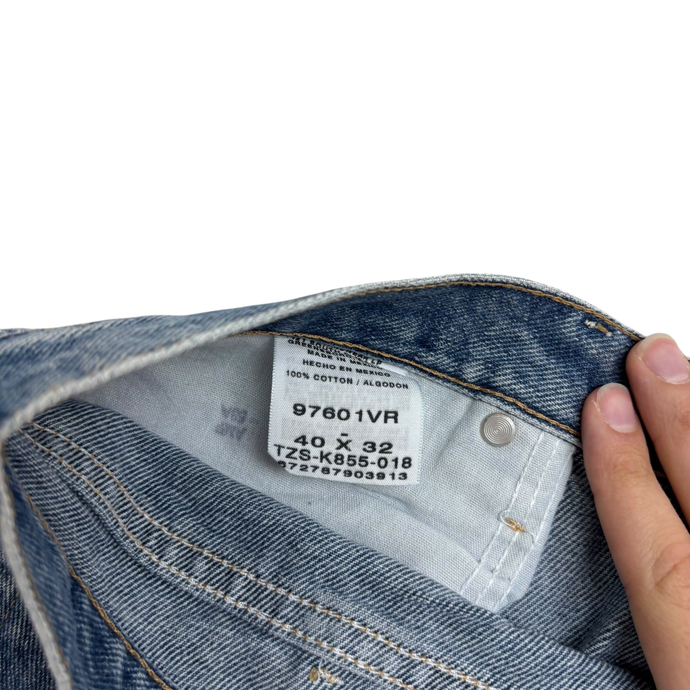 Wrangler Jeans W40 L32 Mens Mid Blue Relaxed Straight Fit Vintage Denim (E)