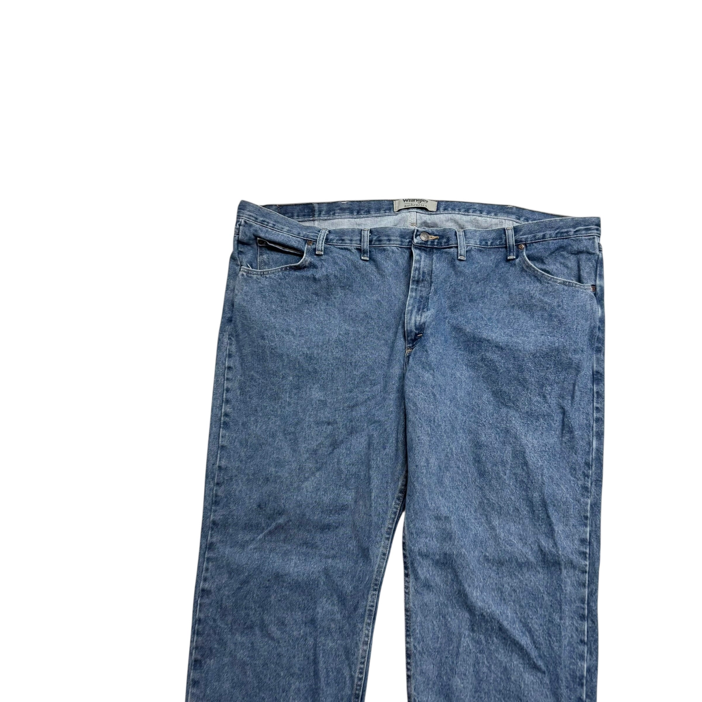 Wrangler Jeans W52 L30 Mens Mid Blue Regular Straight Fit Denim (E)