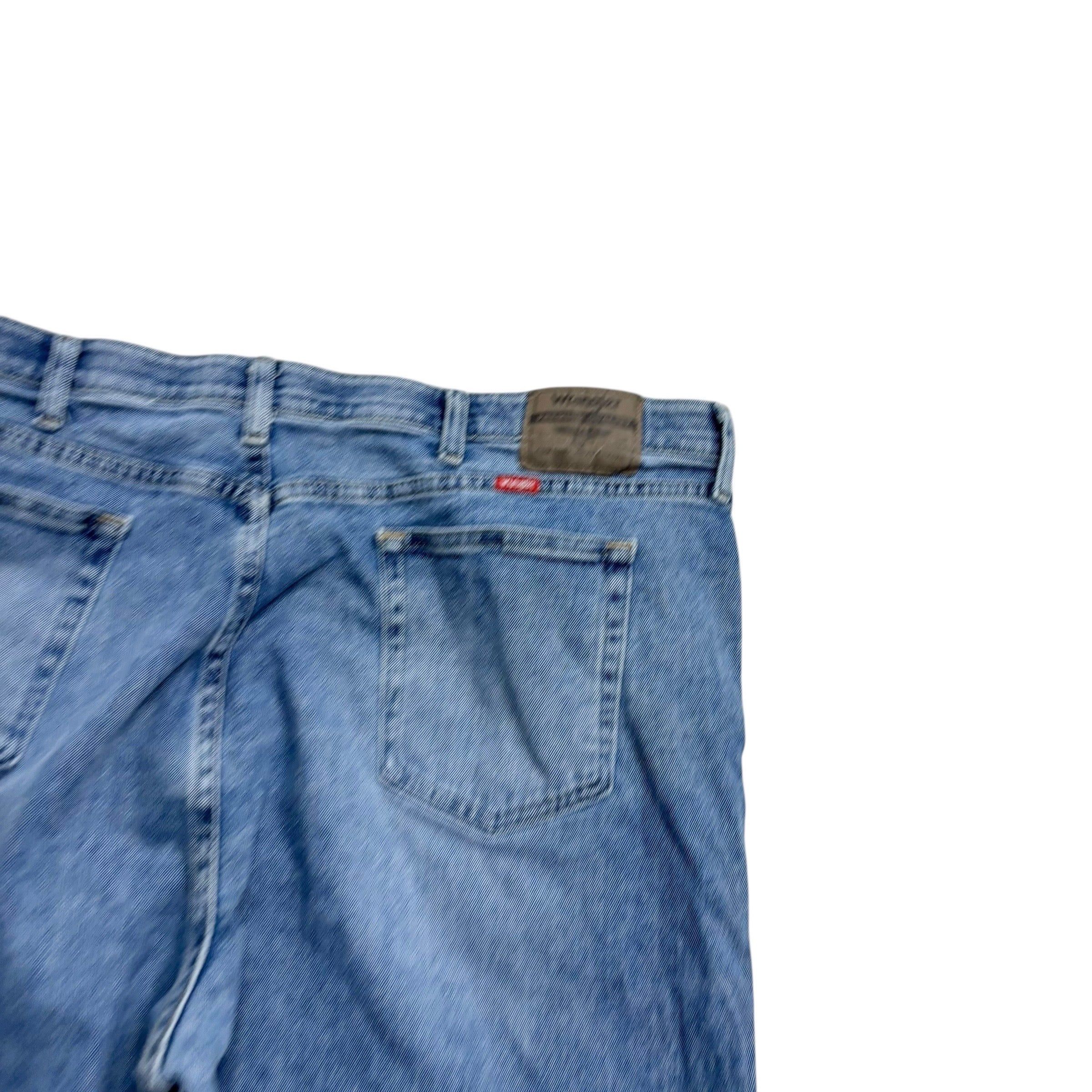 Wrangler Jeans W44 L32 Mens Mid Blue Relaxed Straight Fit Stretch Denim (E)