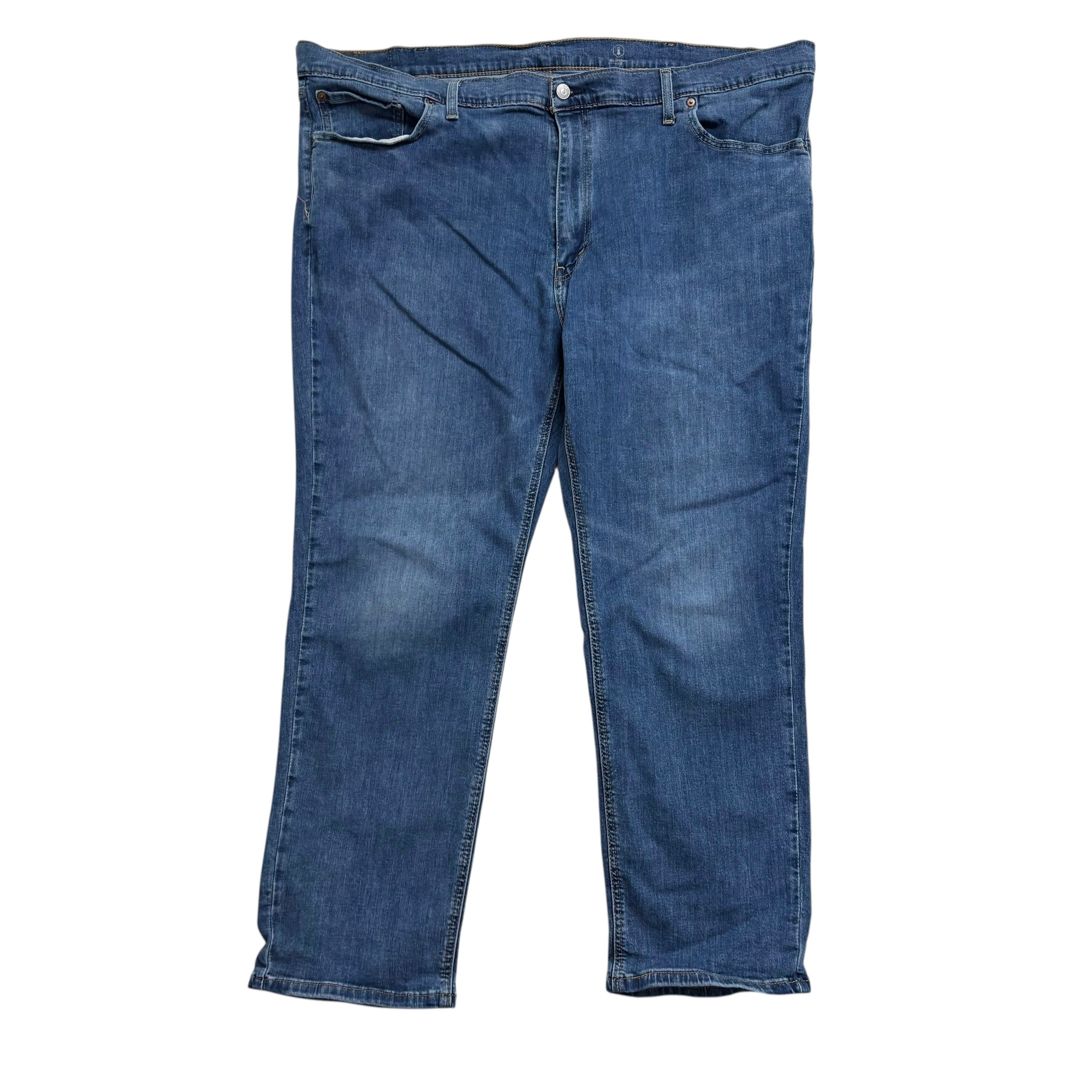 Levis 541 Jeans W48 L30 Mens Mid Blue Athletic Tapered Fit Stretch Denim (E)