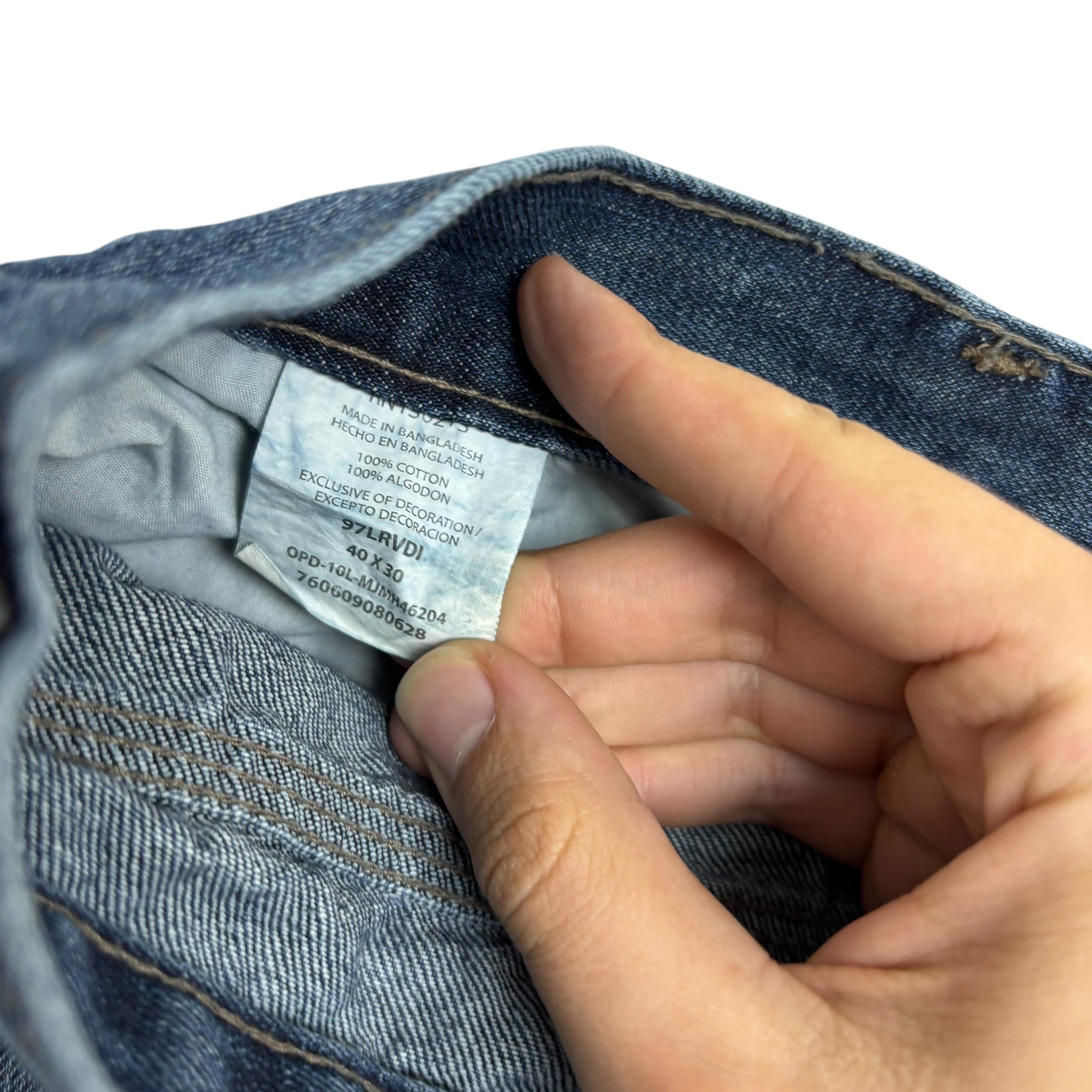 Wrangler Jeans W40 L30 Mens Dark Blue Relaxed Straight Fit Baggy Denim (E)