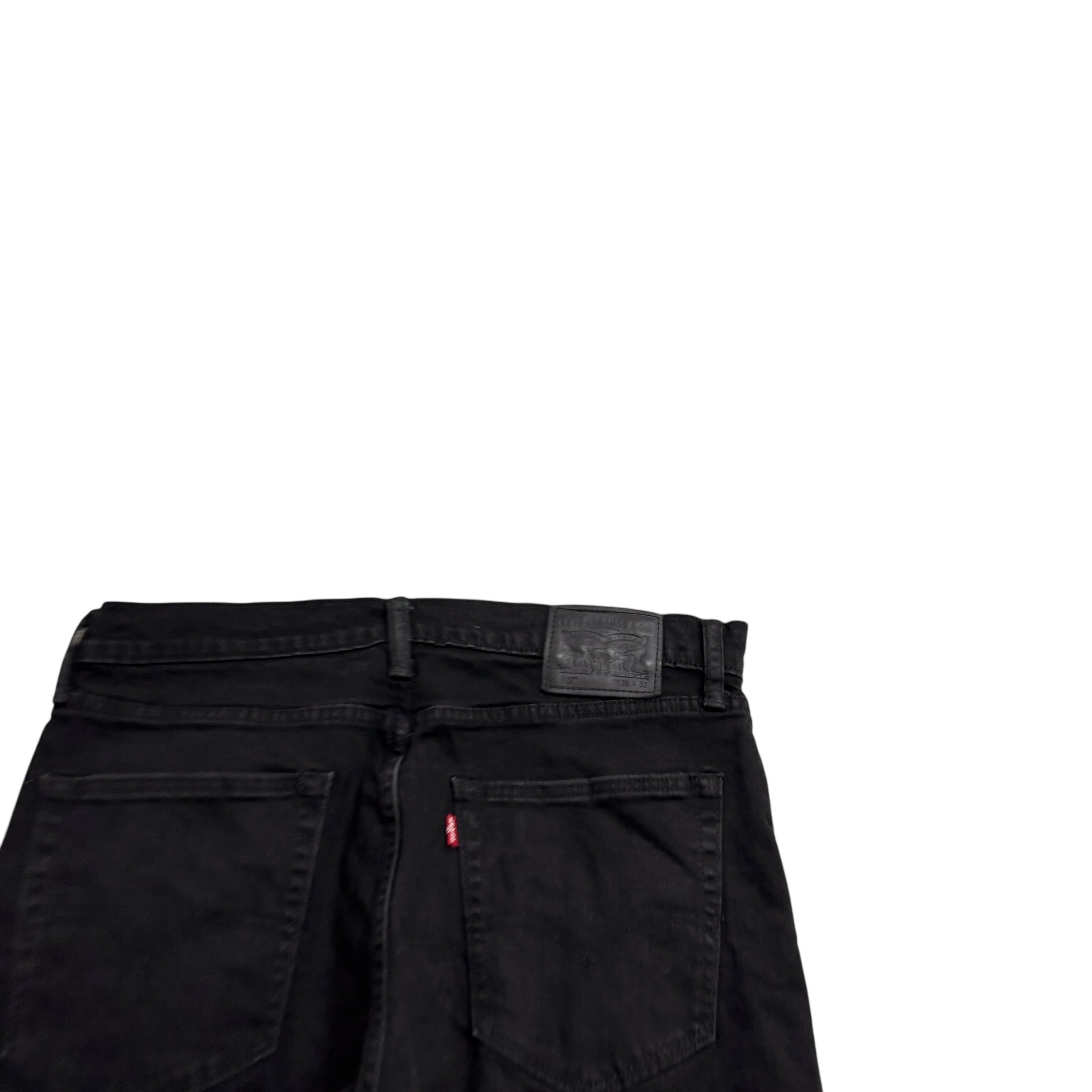 Levis 512 Jeans W36 L32 Mens Black Slim Tapered Fit Stretch Denim (E)