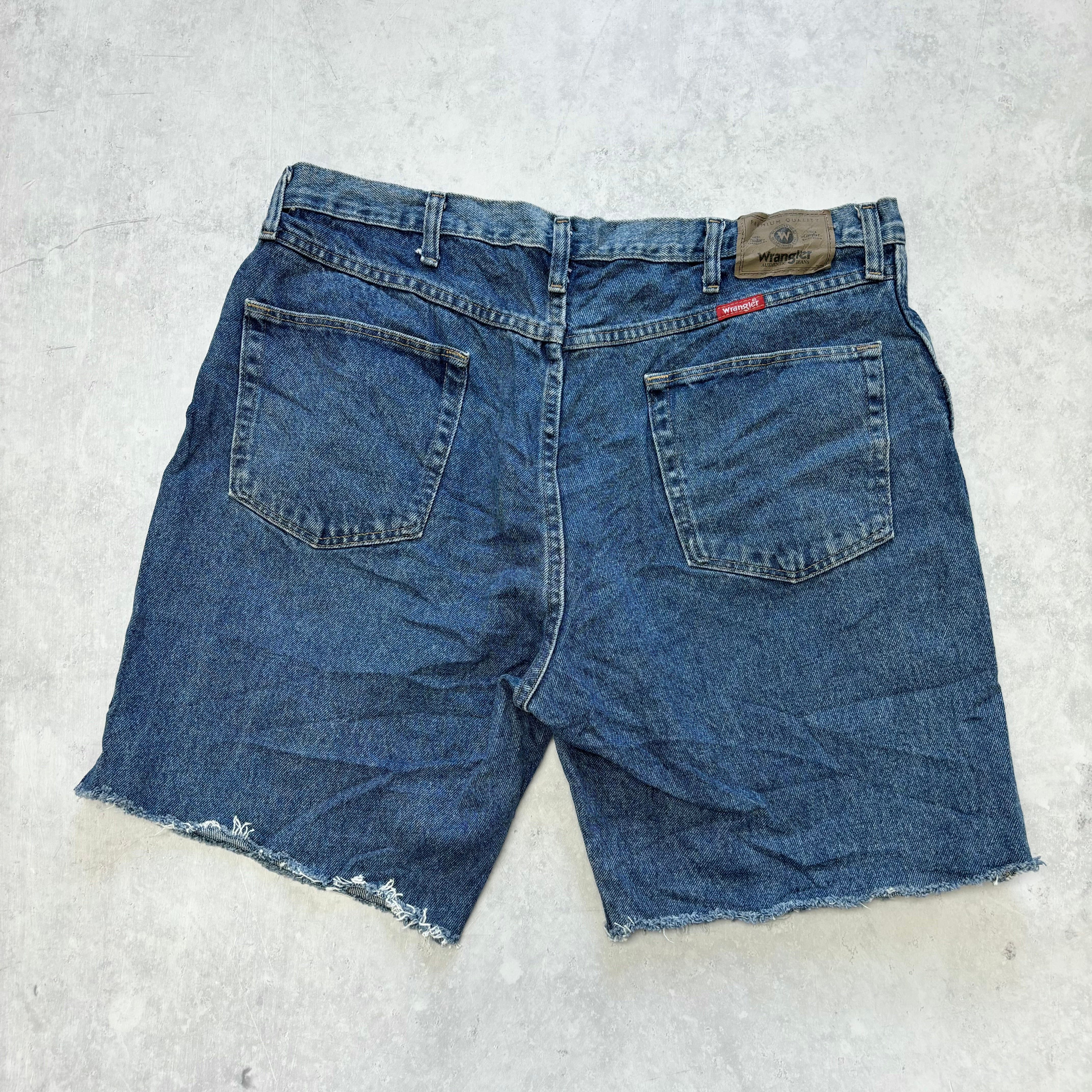 Vintage Wrangler Jorts W36 Mens Denim Shorts Mid Blue Regular Fit