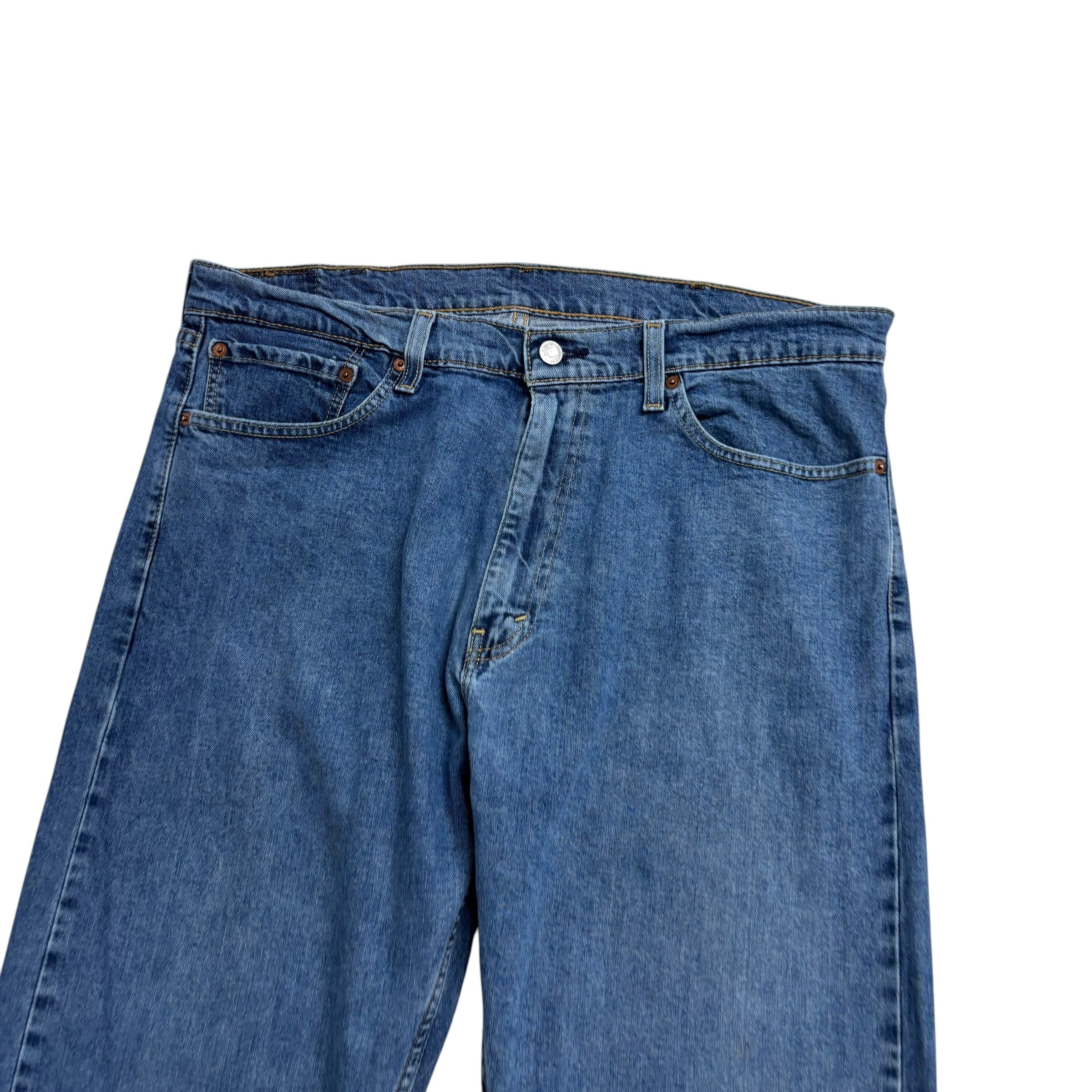 Levis 505 Jeans W38 L30 Mens Mid Blue Regular Straight Fit Stretch Denim