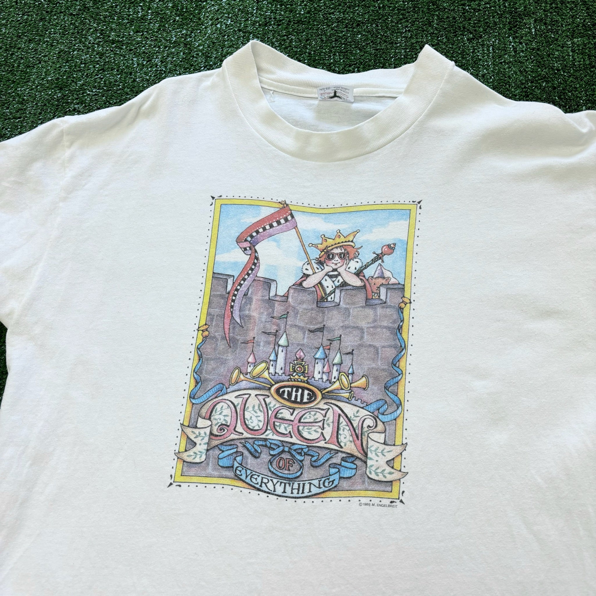 Vintage T Shirt Mens Medium White Single Stitch Graphic Print 90s USA