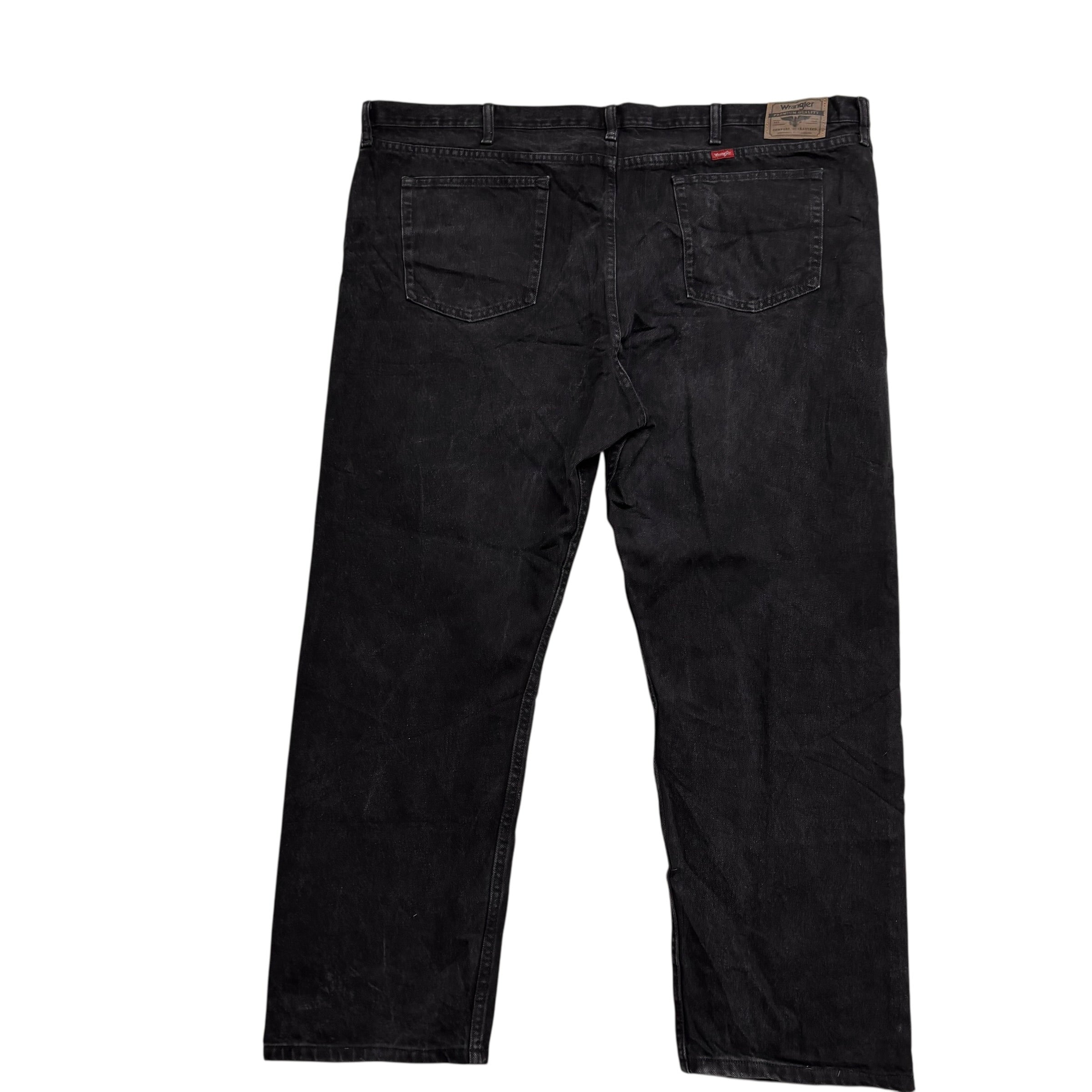Wrangler Jeans W50 L30 Mens Black Relaxed Straight Fit Baggy Denim (E)