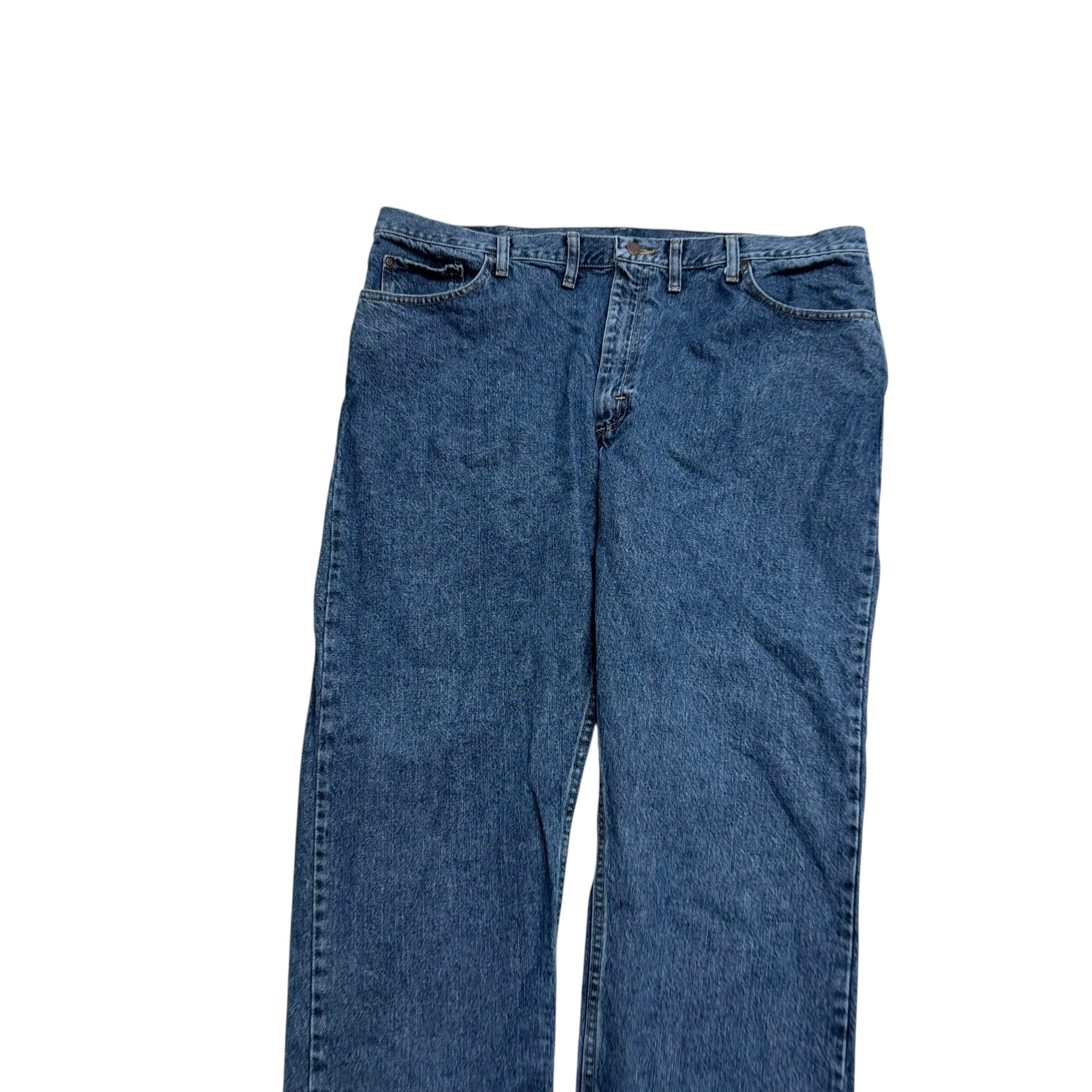 Wrangler Jeans W44 L30 Mens Mid Blue Regular Straight Fit Denim (E)