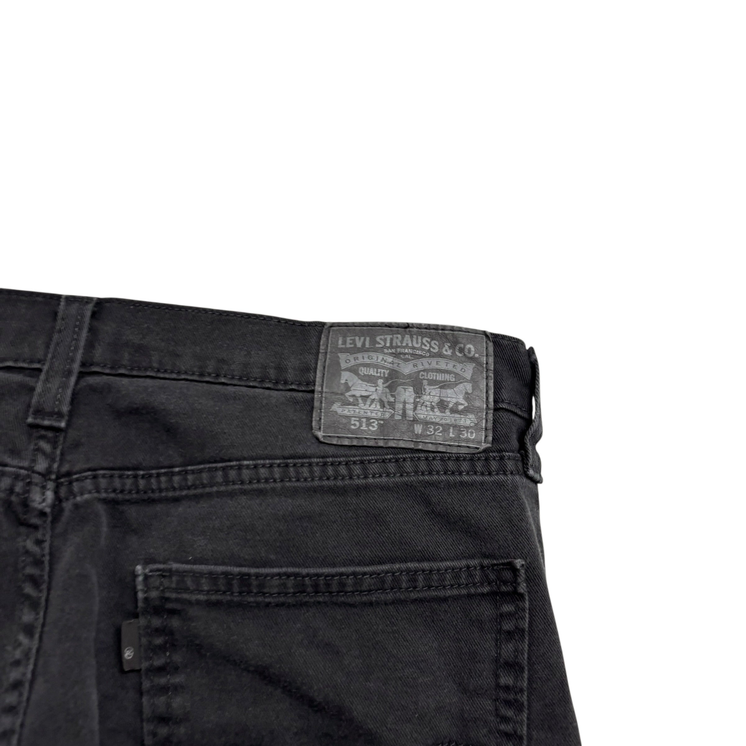 Levis 513 Jeans W32 L30 Mens Black Slim Straight Fit Stretch Denim