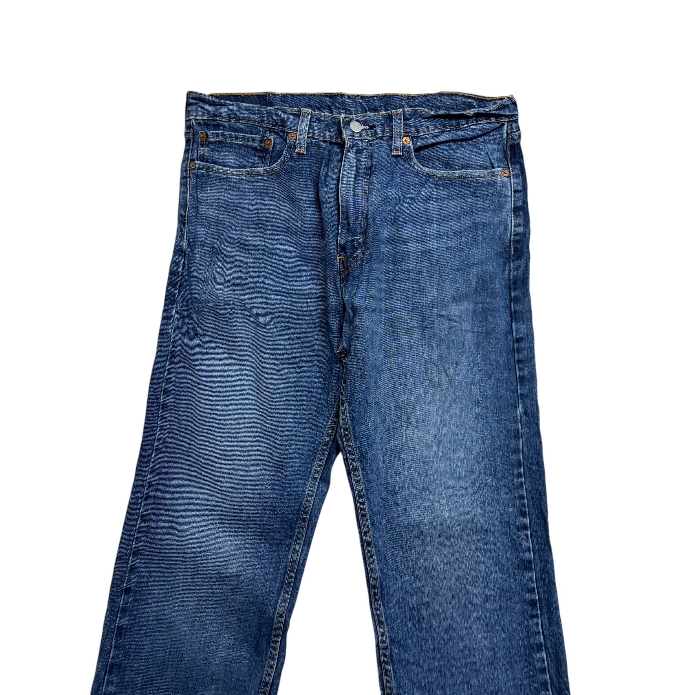 Levis 505 Jeans W34 L30 Mens Mid Blue Regular Straight Fit Stretch Denim