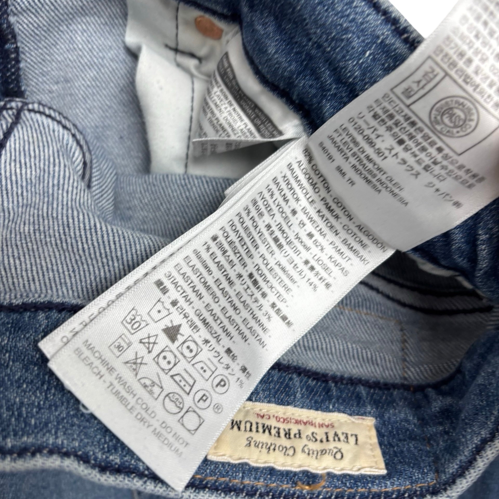 Levis 512 Jeans W28 L28 Mens Navy Blue Slim Tapered Fit Stretch Denim