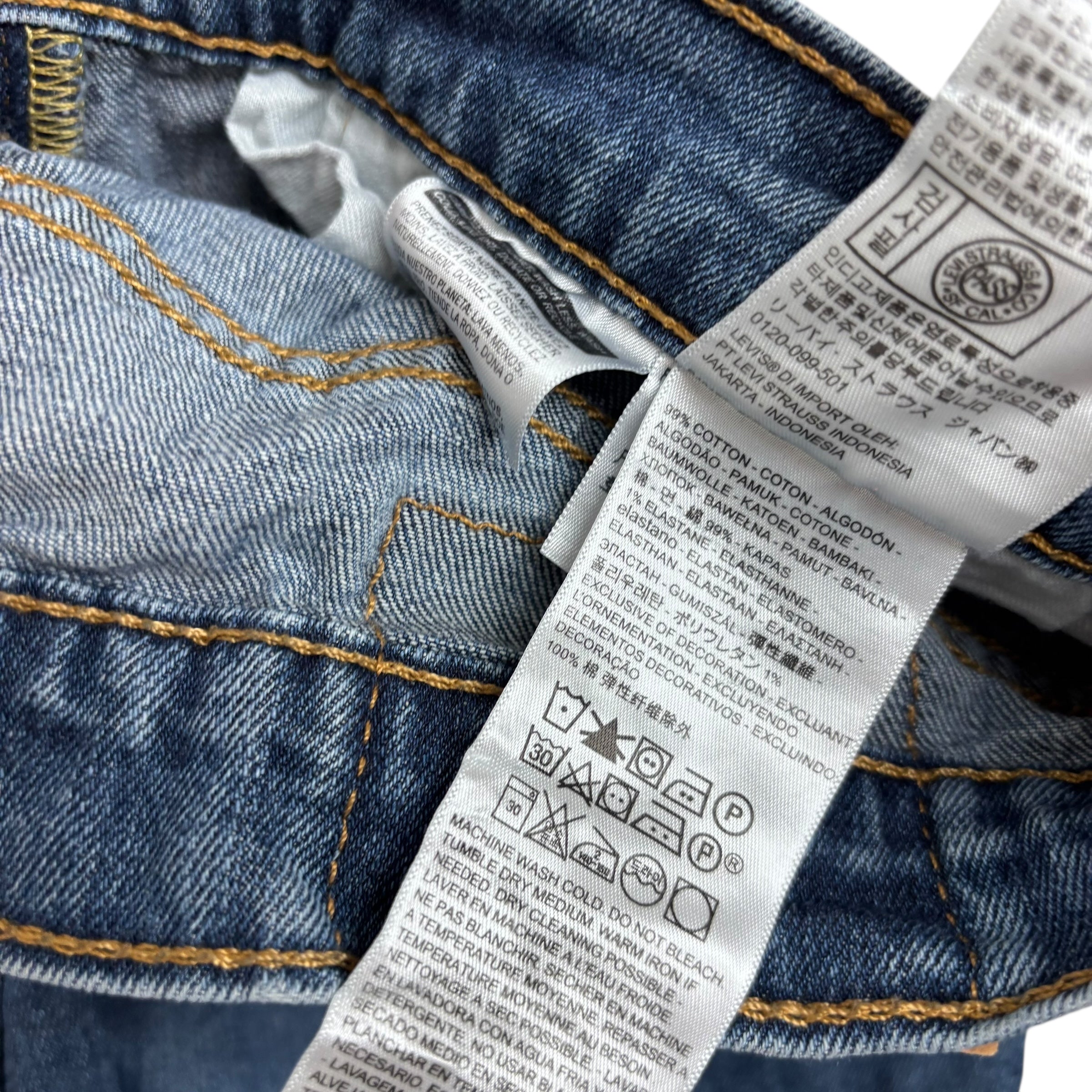 Levis 511 Jeans W30 L32 Mens Mid Blue Slim Fit Stretch Denim