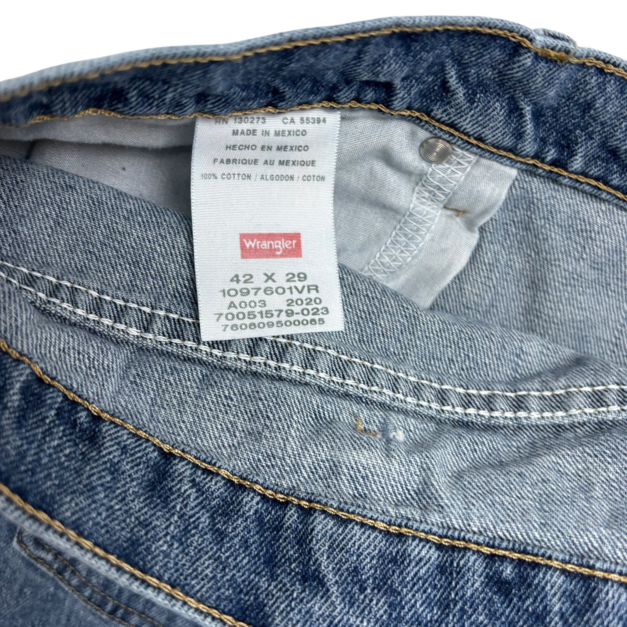 Wrangler Jeans W42 L29 Mens Mid Blue Relaxed Straight Fit Denim