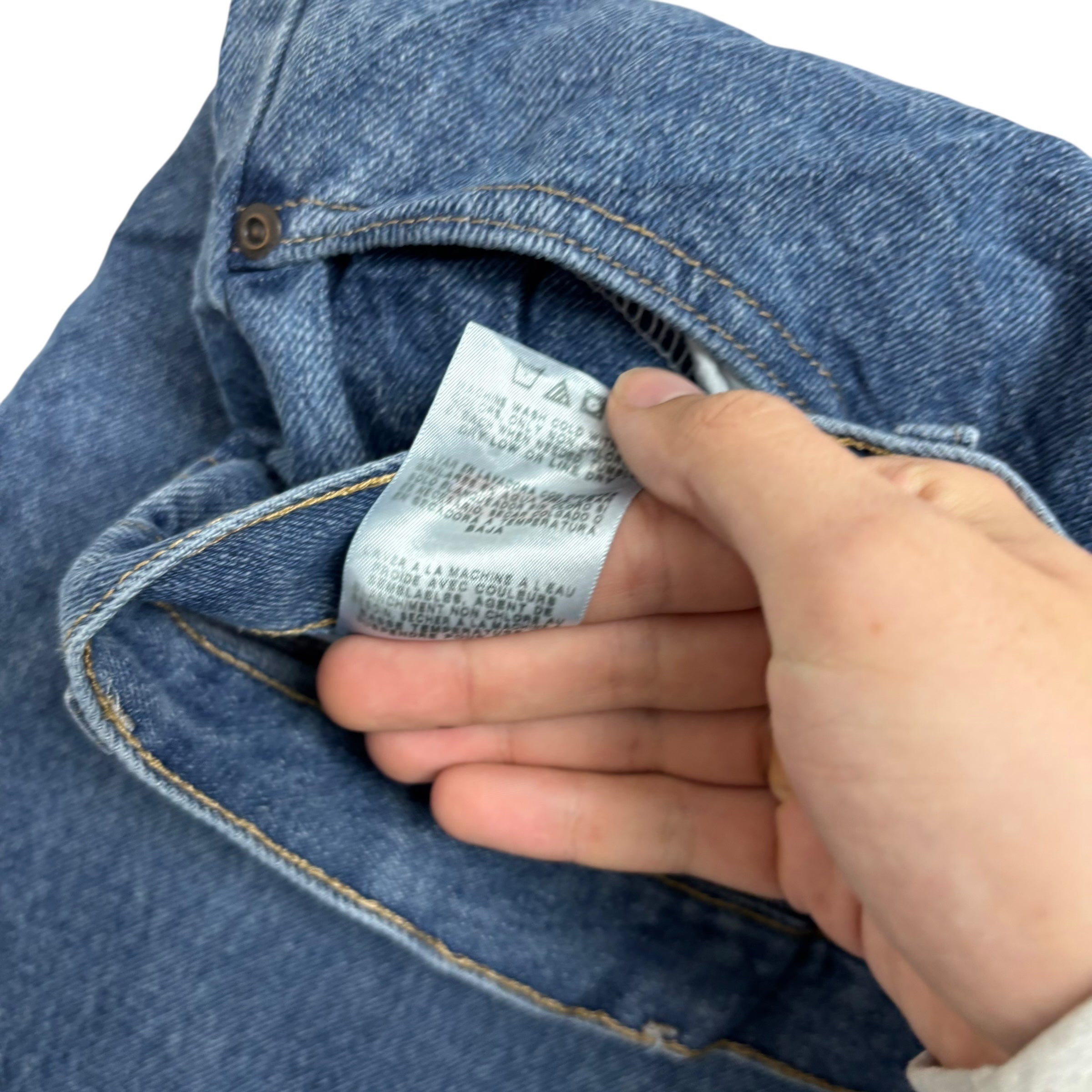 Wrangler Jeans W42 L30 Mens Mid Blue Relaxed Straight Fit Baggy Denim (E)