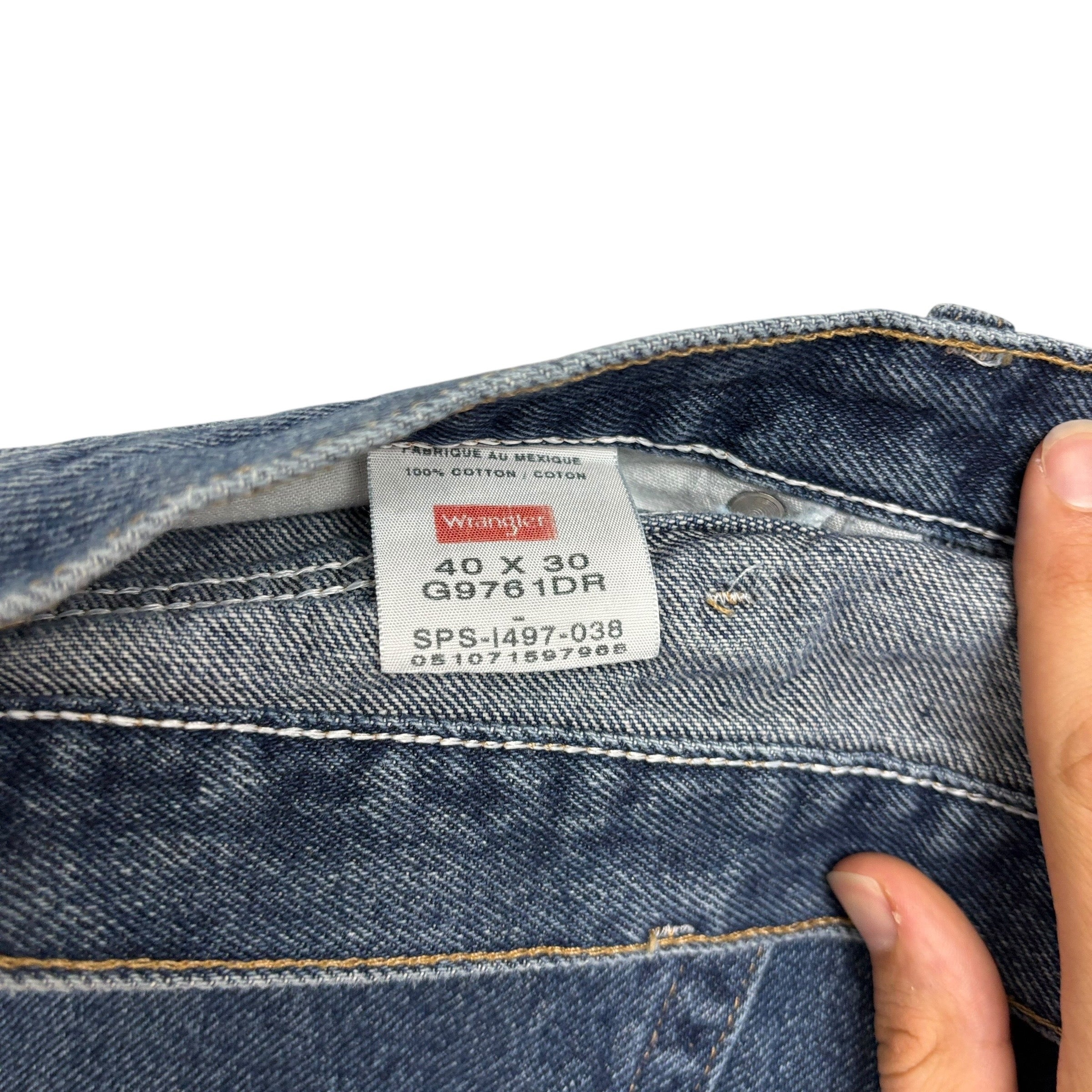 Wrangler Jeans W40 L28 Mens Mid Blue Relaxed Straight Fit Denim (F)