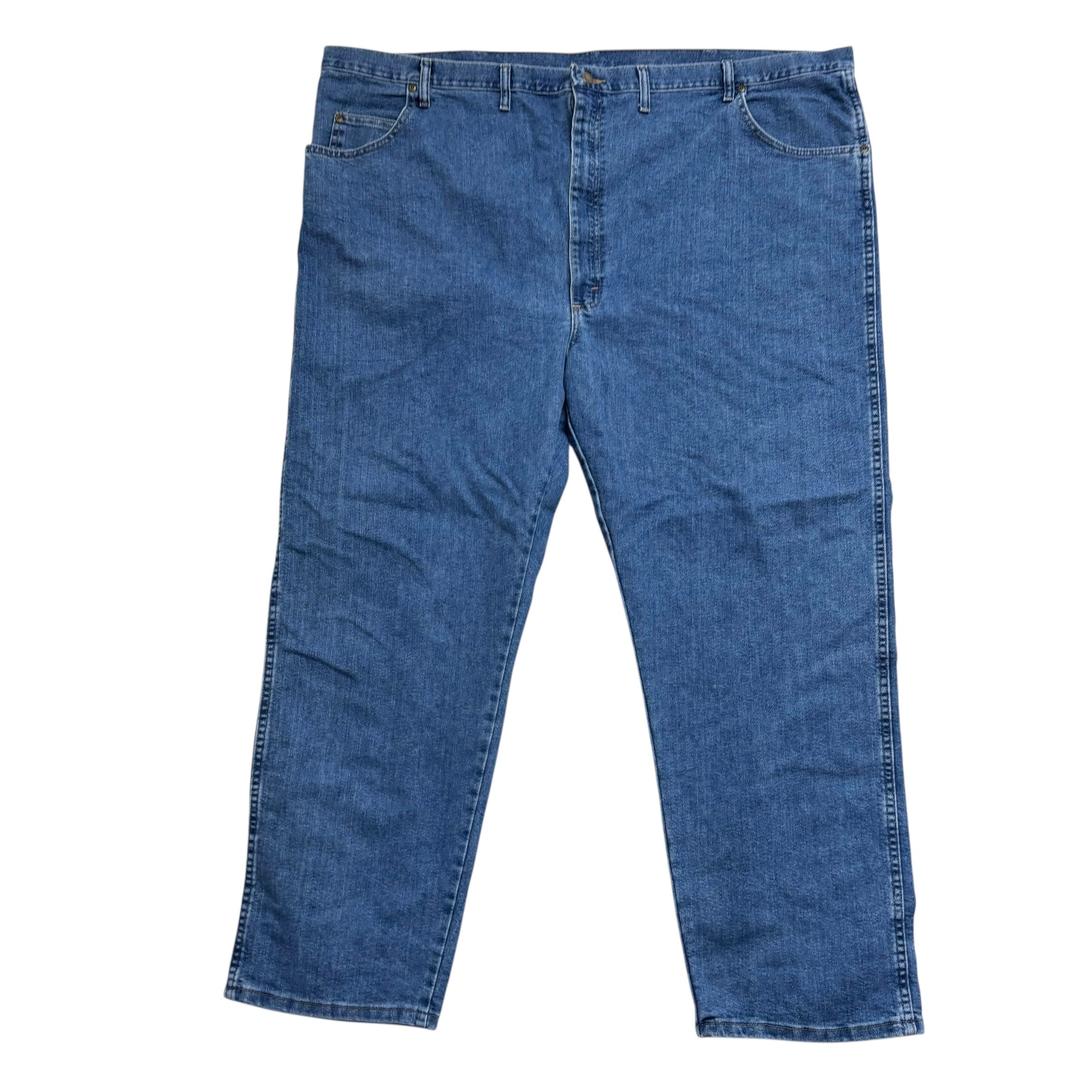 Wrangler Jeans W54 L32 Mens Mid Blue Relaxed Straight Fit Vintage Denim (E)