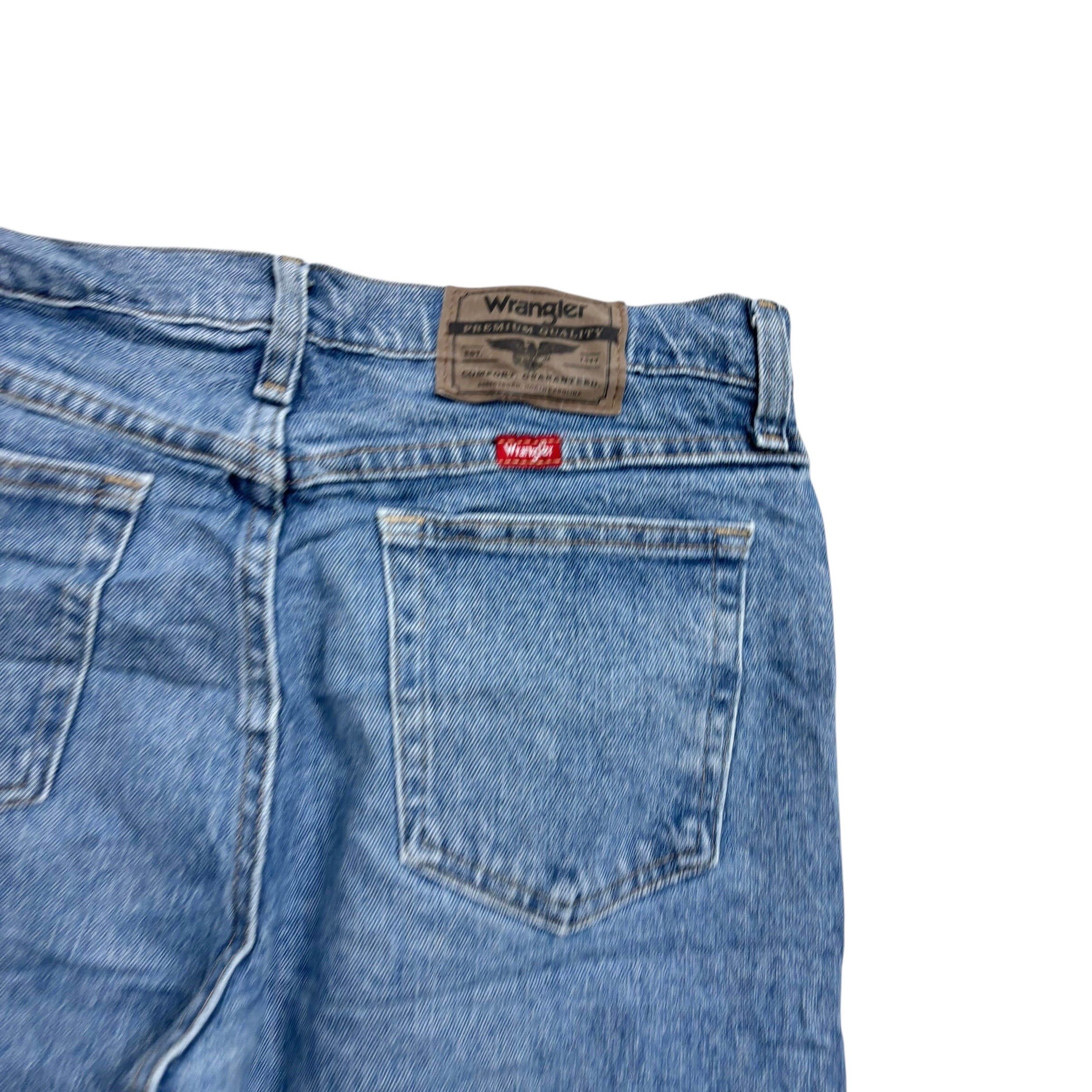 Wrangler Jeans W30 L30 Mens Mid Blue Regular Straight Fit Stretch Denim (E)