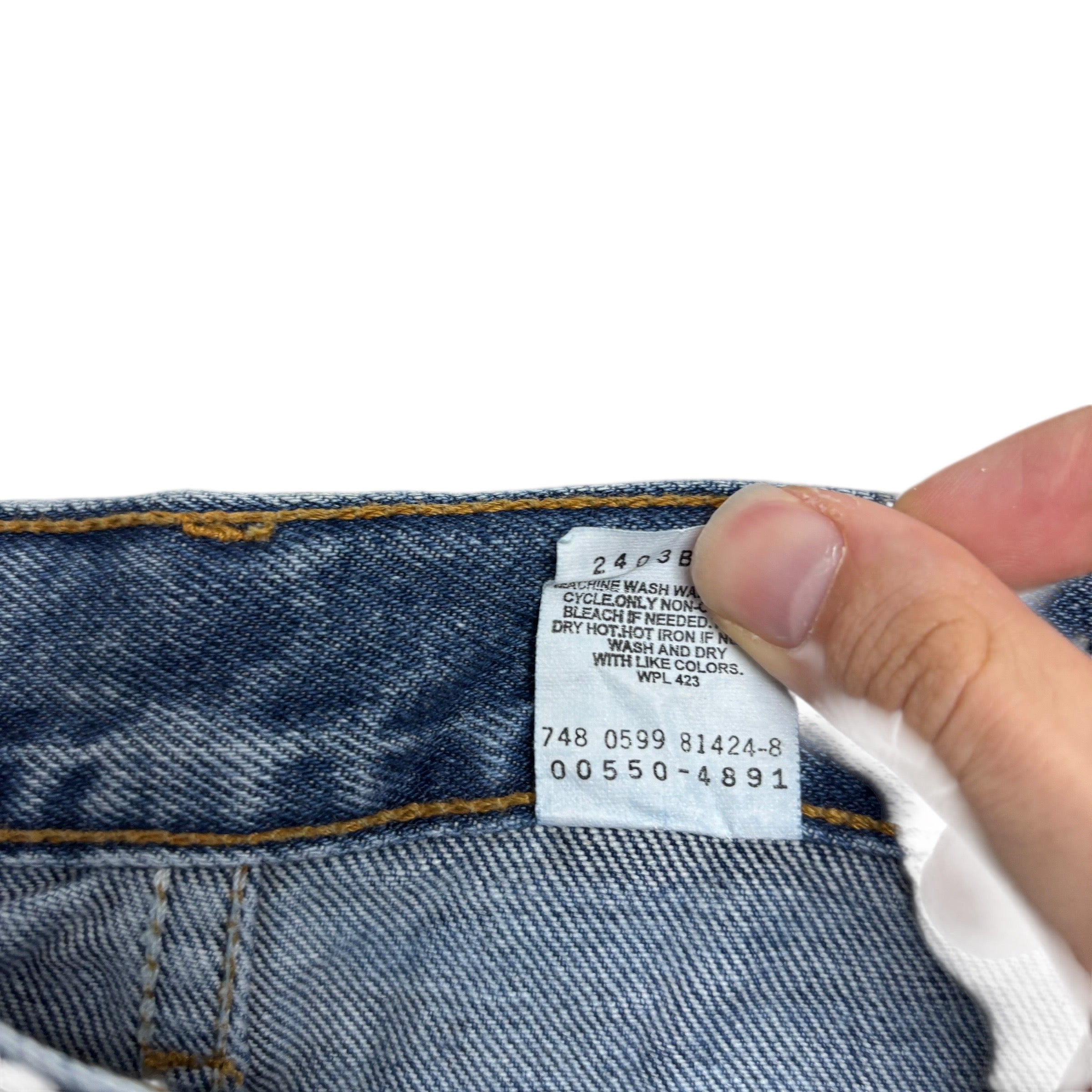 Levis 550 Jeans W32 L32 Mens Mid Blue Baggy Relaxed Straight Vintage Denim (E)