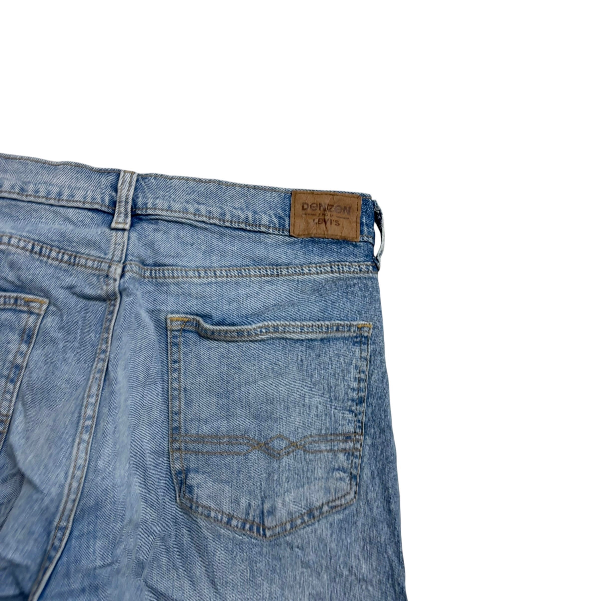 Levis Denizen Jeans W36 L32 Mens Light Blue Slim Straight Fit Stretch Denim