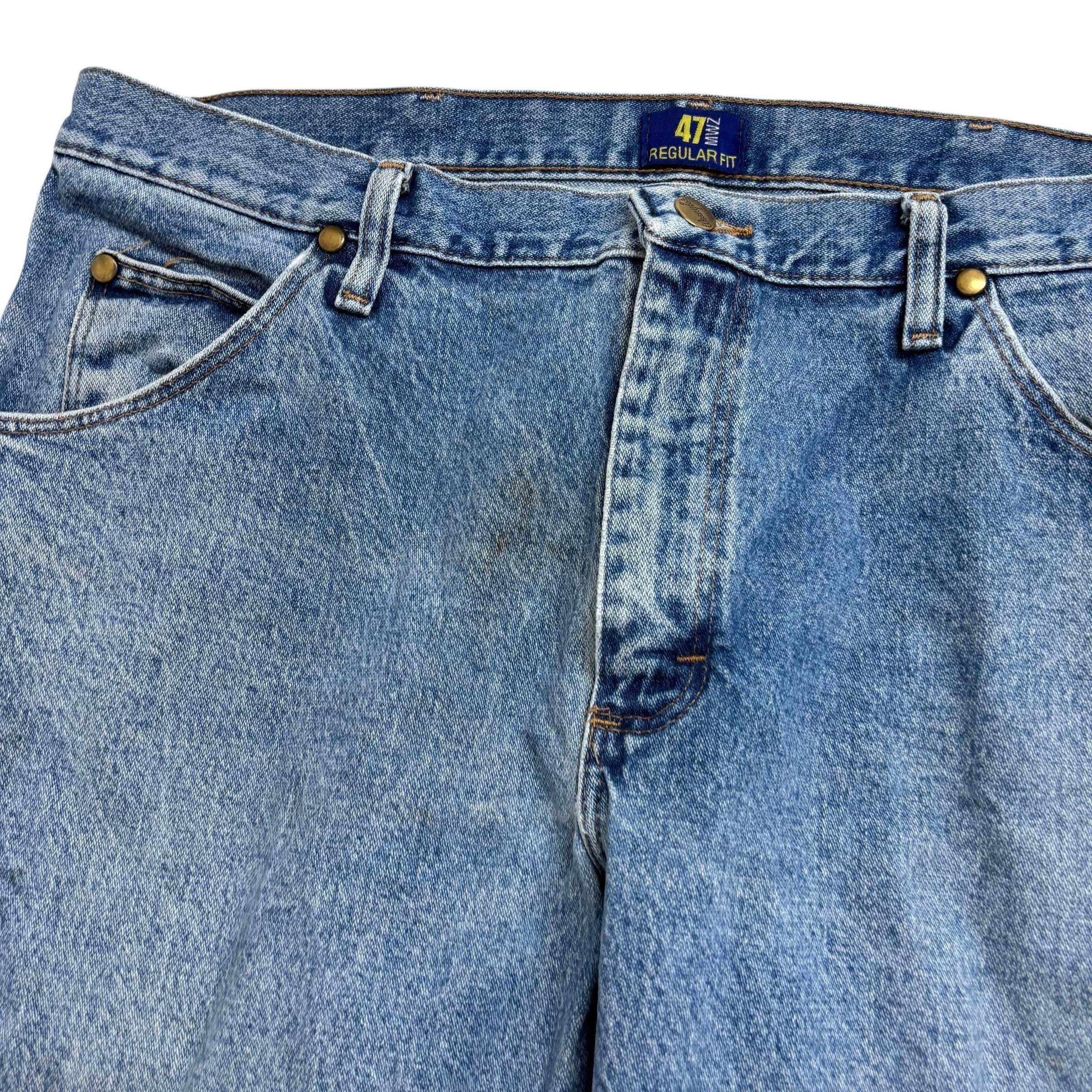 Wrangler Jeans Cowboy Cut W36 L29 Mens Light Blue 47MWZ Original Fit Denim (F)