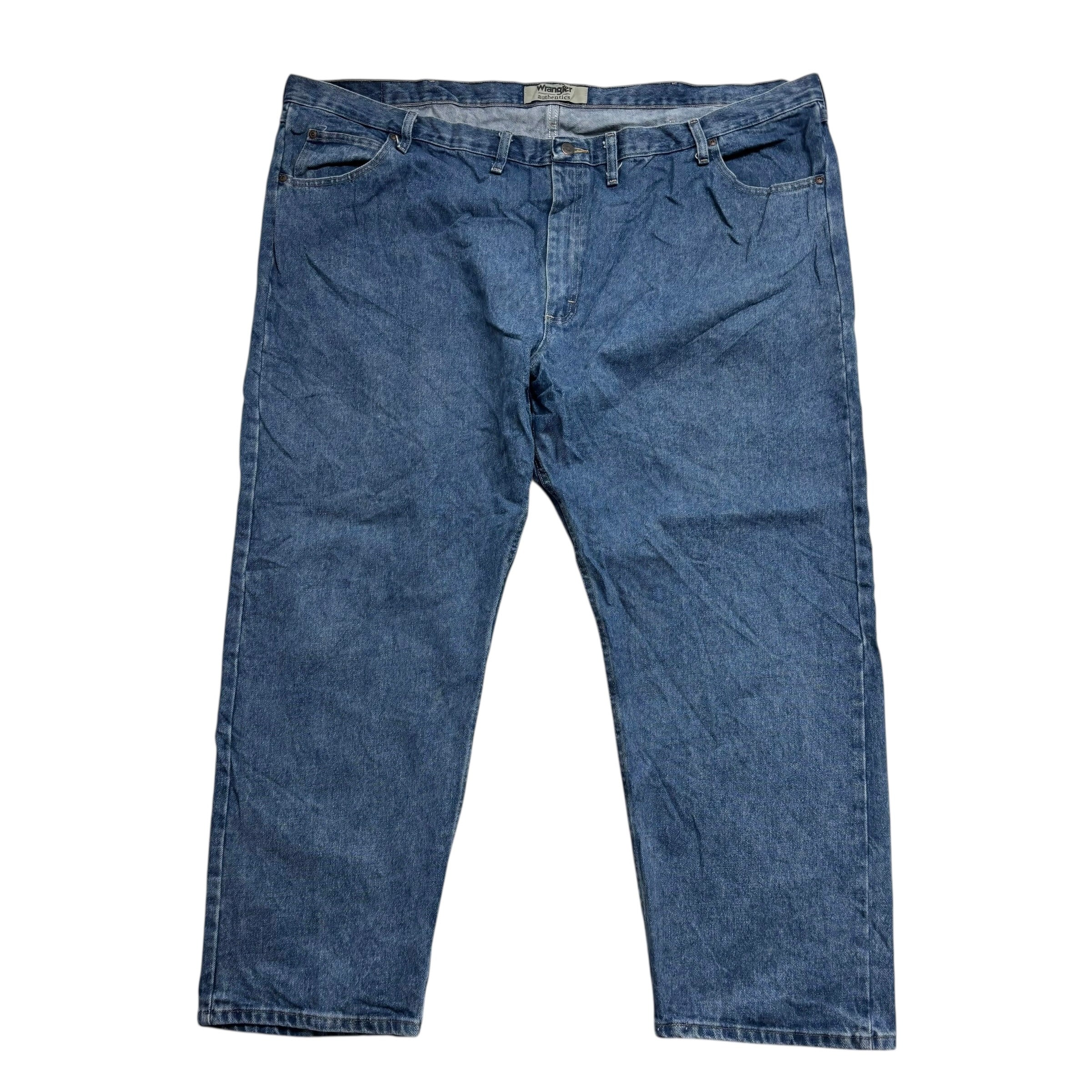 Wrangler Jeans W52 L30 Mens Mid Blue Relaxed Straight Fit Baggy Denim (E)