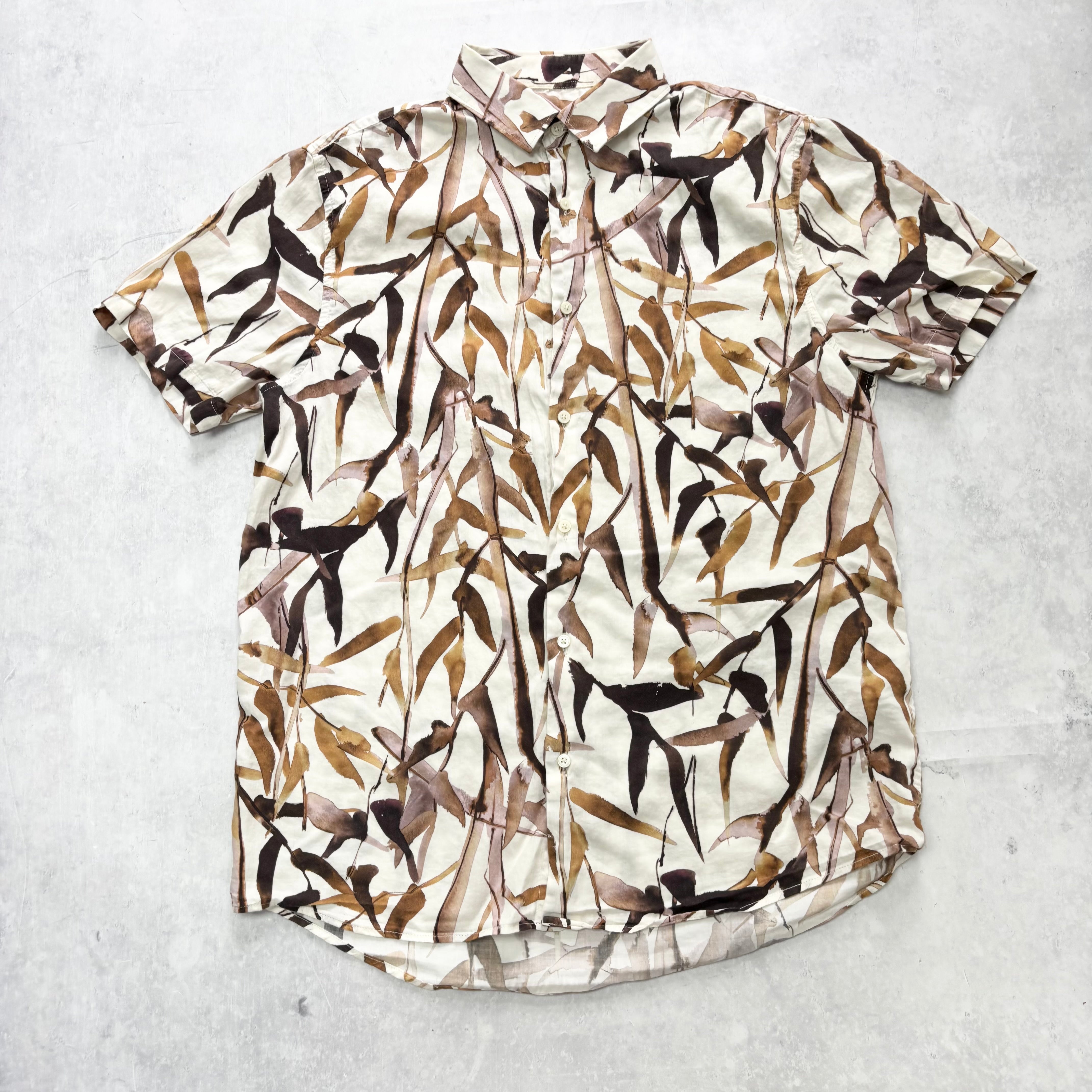 Hawaiian Shirt Mens Medium White Floral Aloha Short Sleeve Cotton (E)