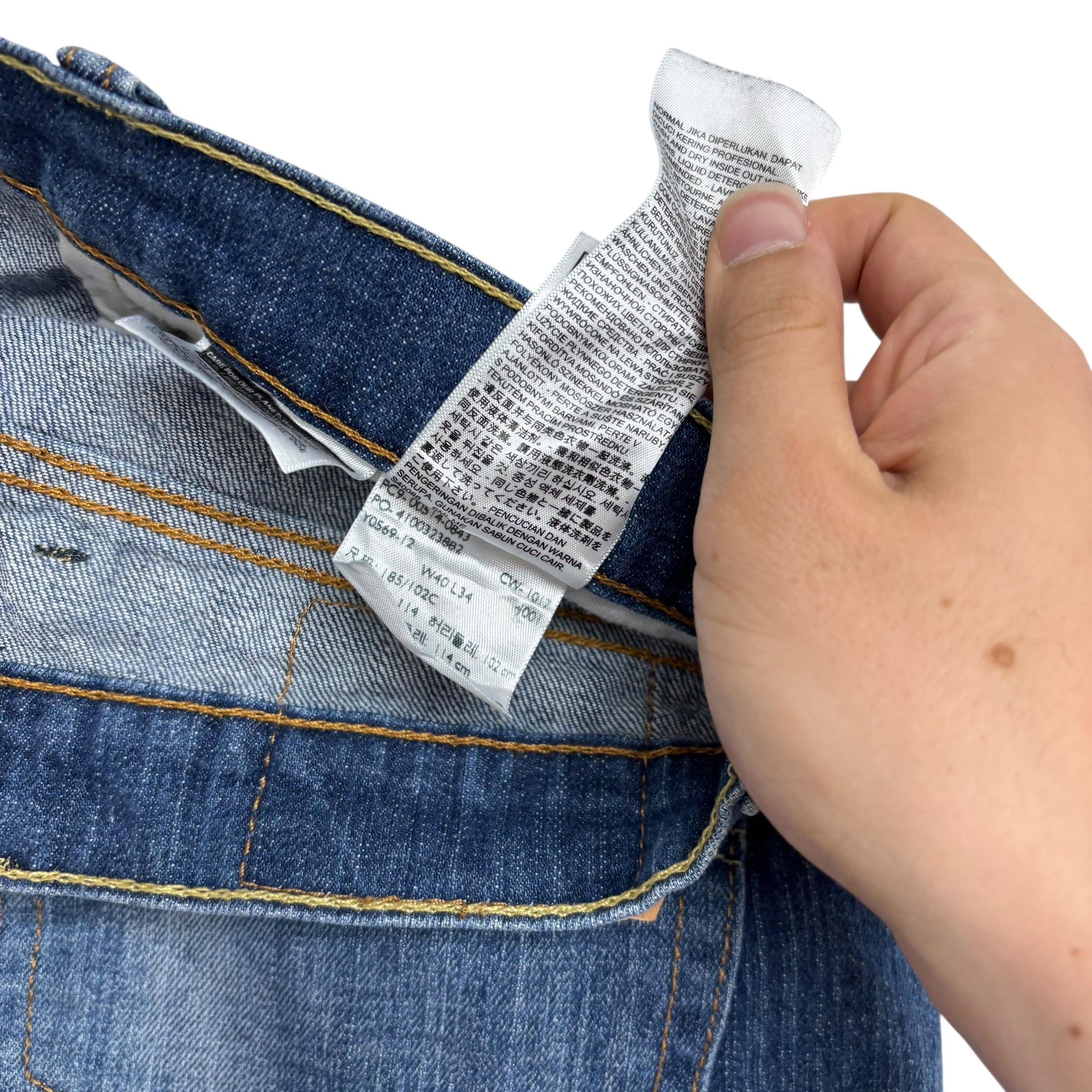 Levis 514 Jeans W40 L34 Mens Mid Blue Regular Straight Fit Stretch Denim (E)