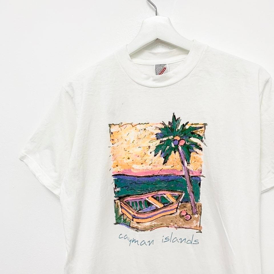 Vintage White 90s Graphic Tourist T Shirt Small