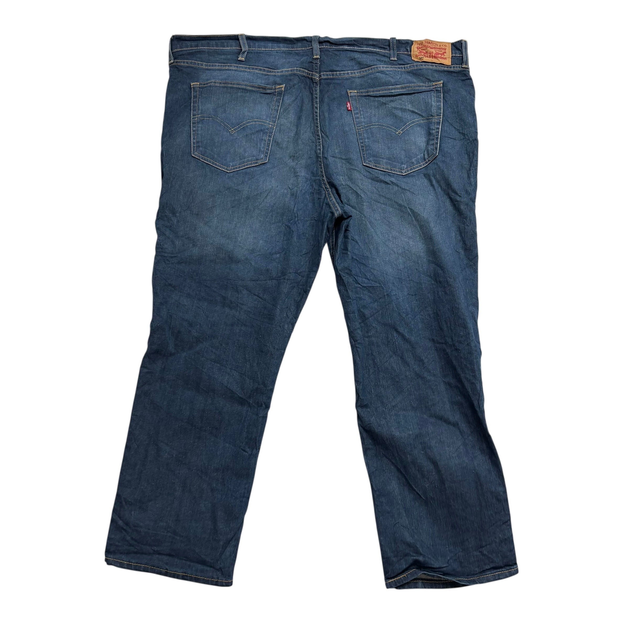 Levis 541 Jeans W48 L29 Mens Dark Blue Athletic Tapered Fit Stretch Denim (E)