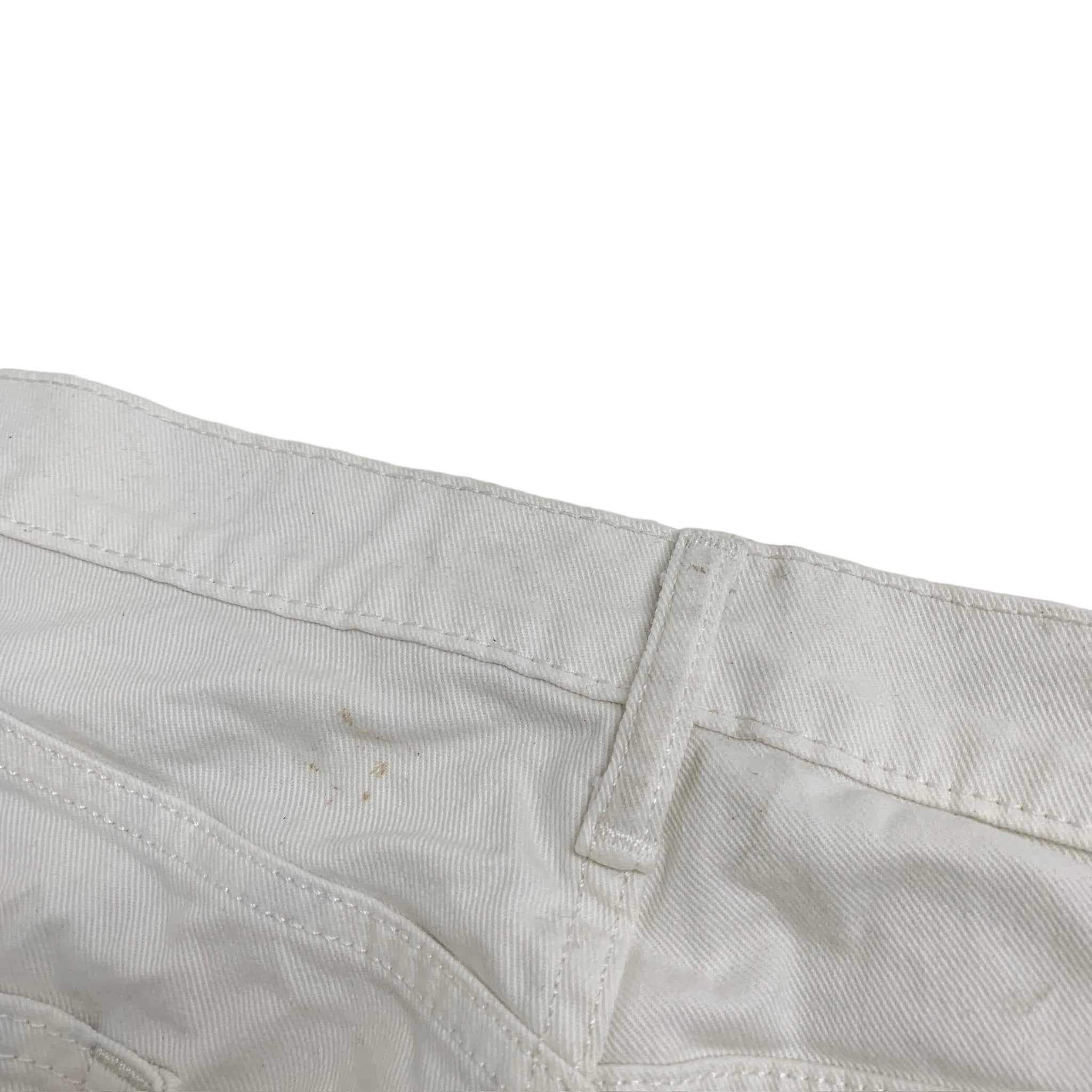 Levis 514 Jeans W36 L30 Mens White Regular Straight Fit Stretch Denim