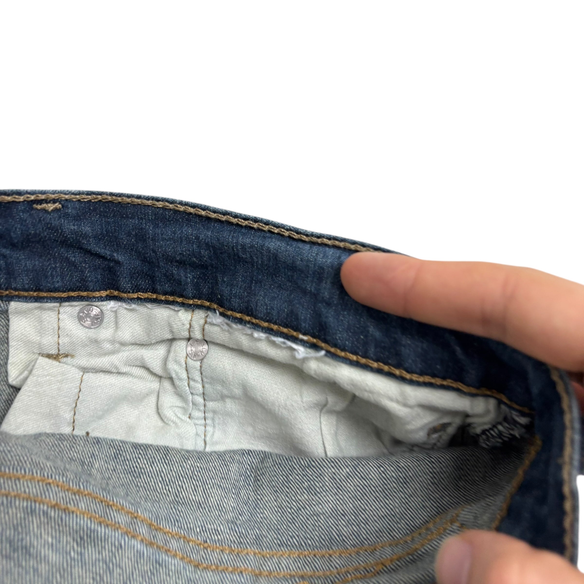 Levis 505 Jeans W34 L30 Mens Dark Blue Regular Straight Fit Stretch Denim