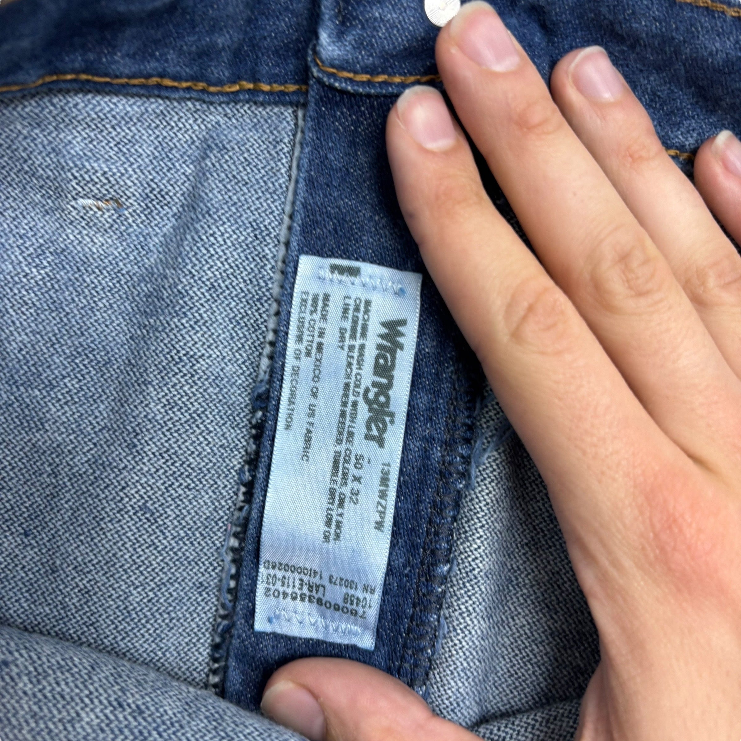 Wrangler Jeans Cowboy Cut W50 L32 Mens Mid Blue 13MWZ Original Fit Denim (E)