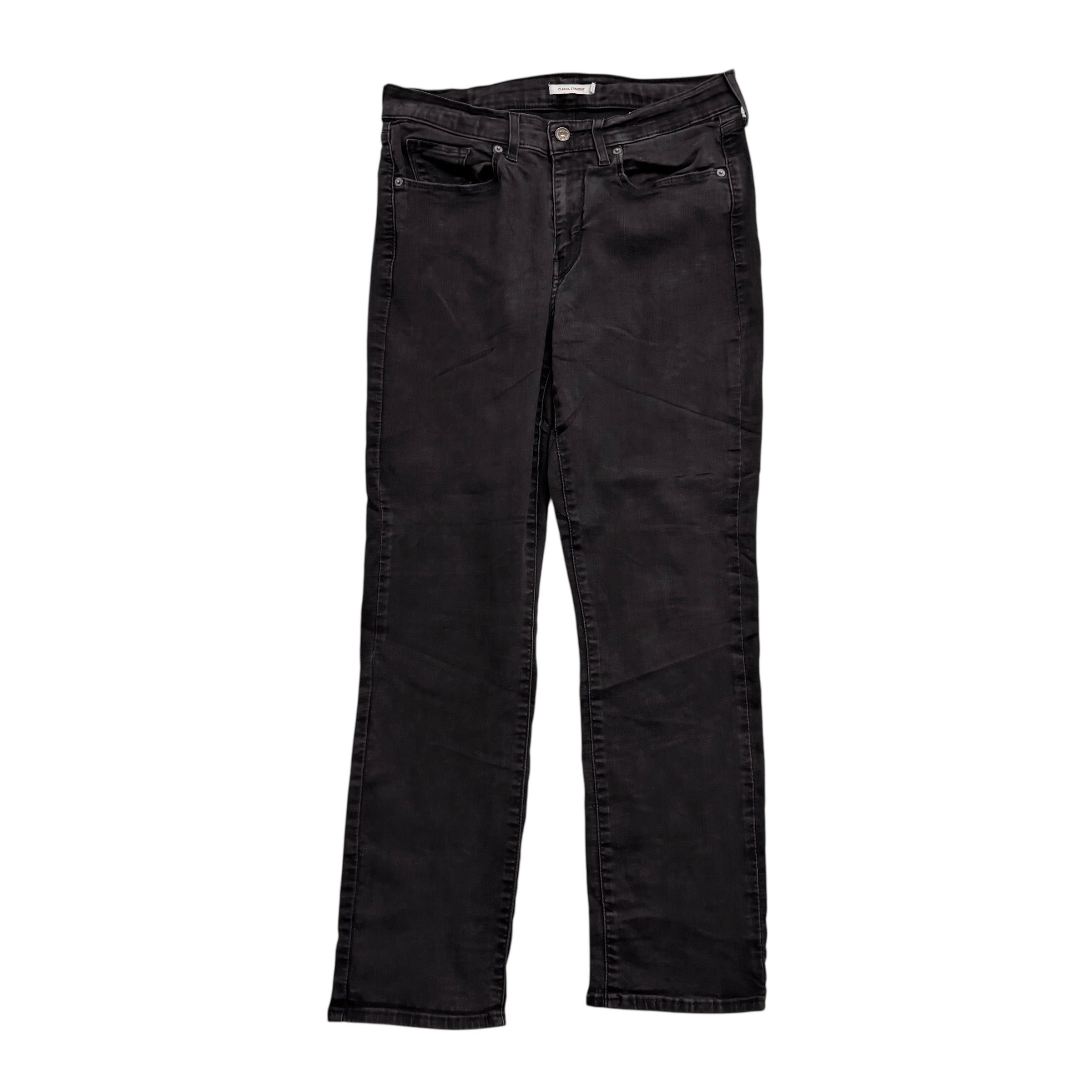 Levis Jeans W30 L29 Womens Classic Straight Black Stretch Denim