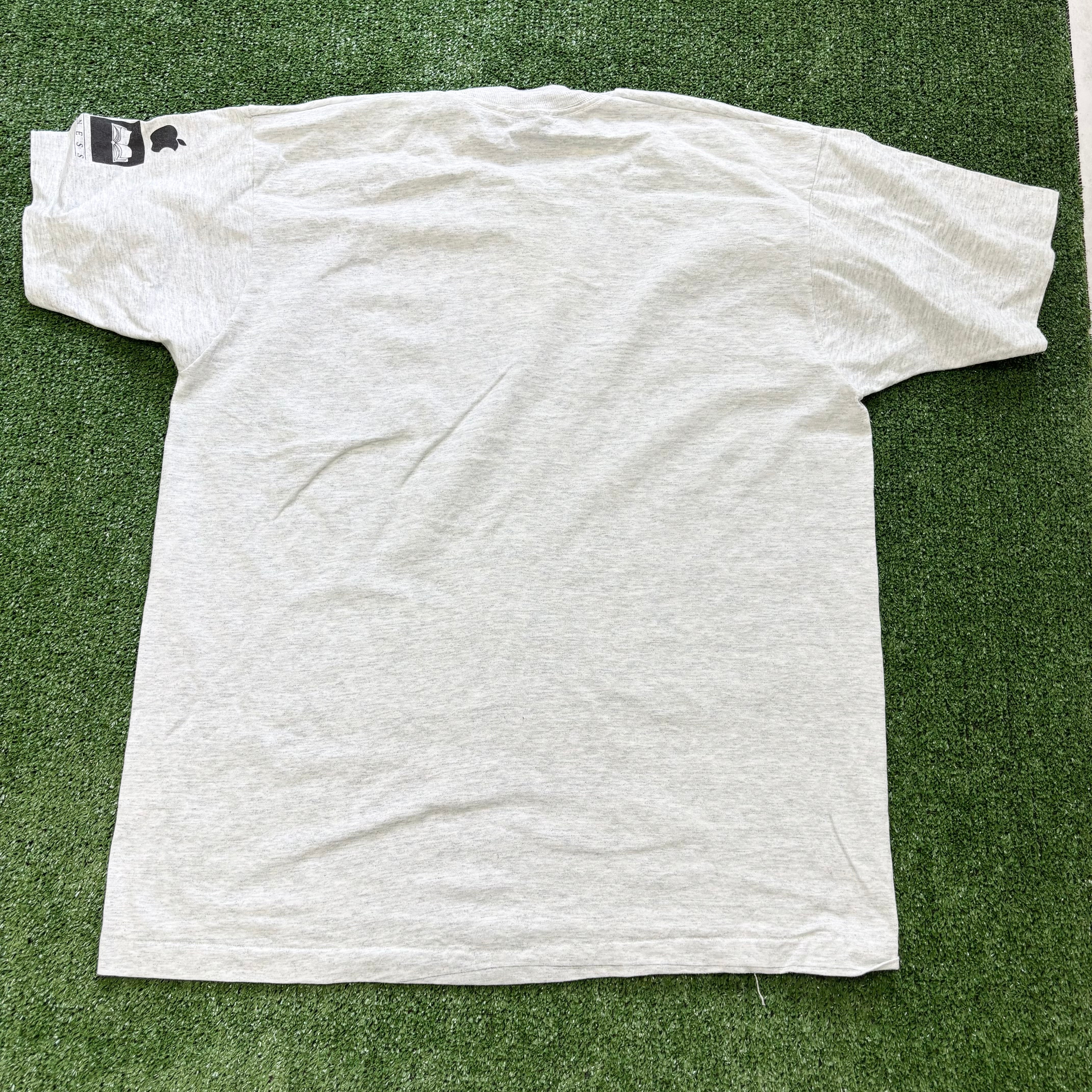 Vintage T Shirt Mens XL Grey Single Stitch Graphic Print 90s USA (E)