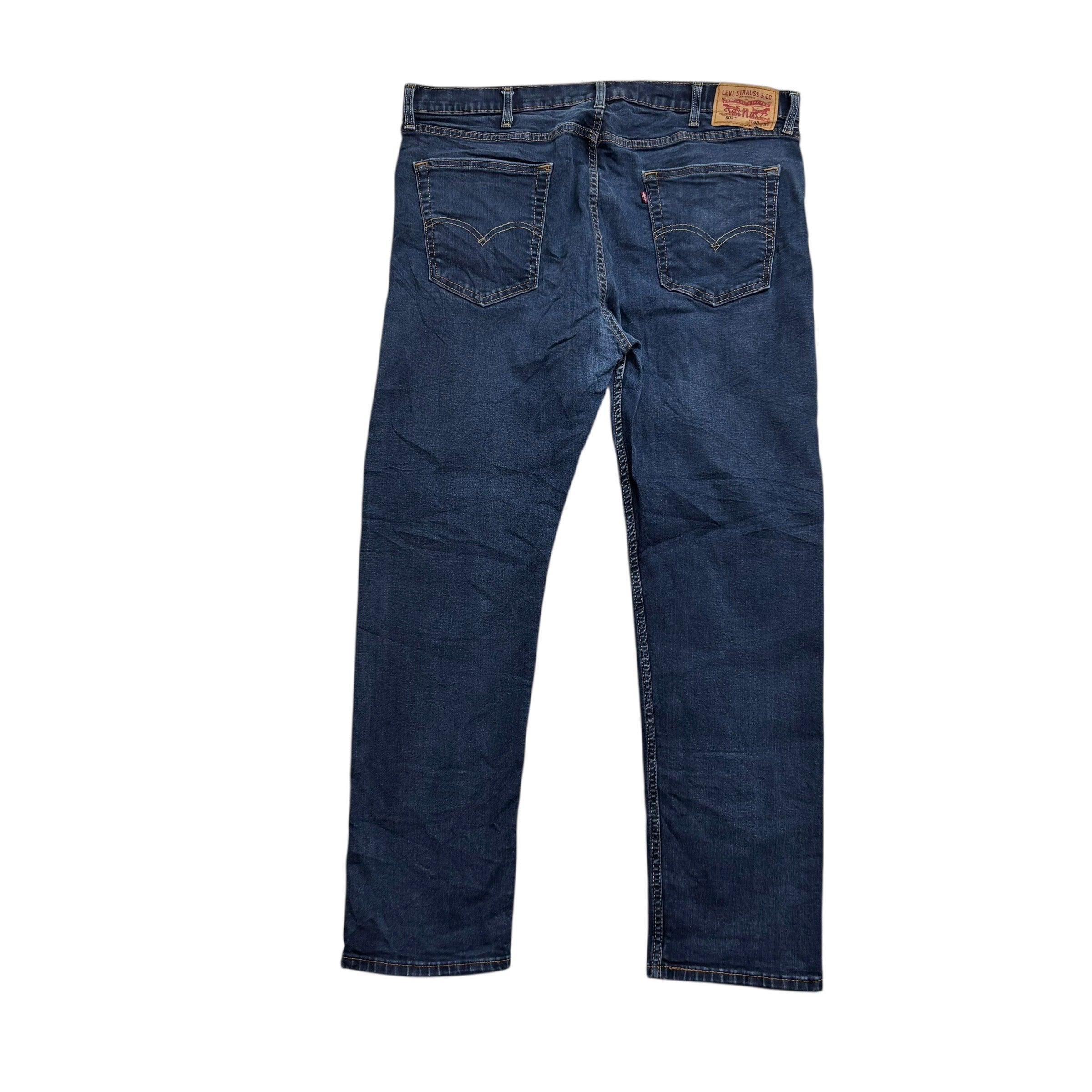 Levis 502 Jeans W40 L31 Mens Dark Blue Regular Tapered Fit Stretch Denim (E)