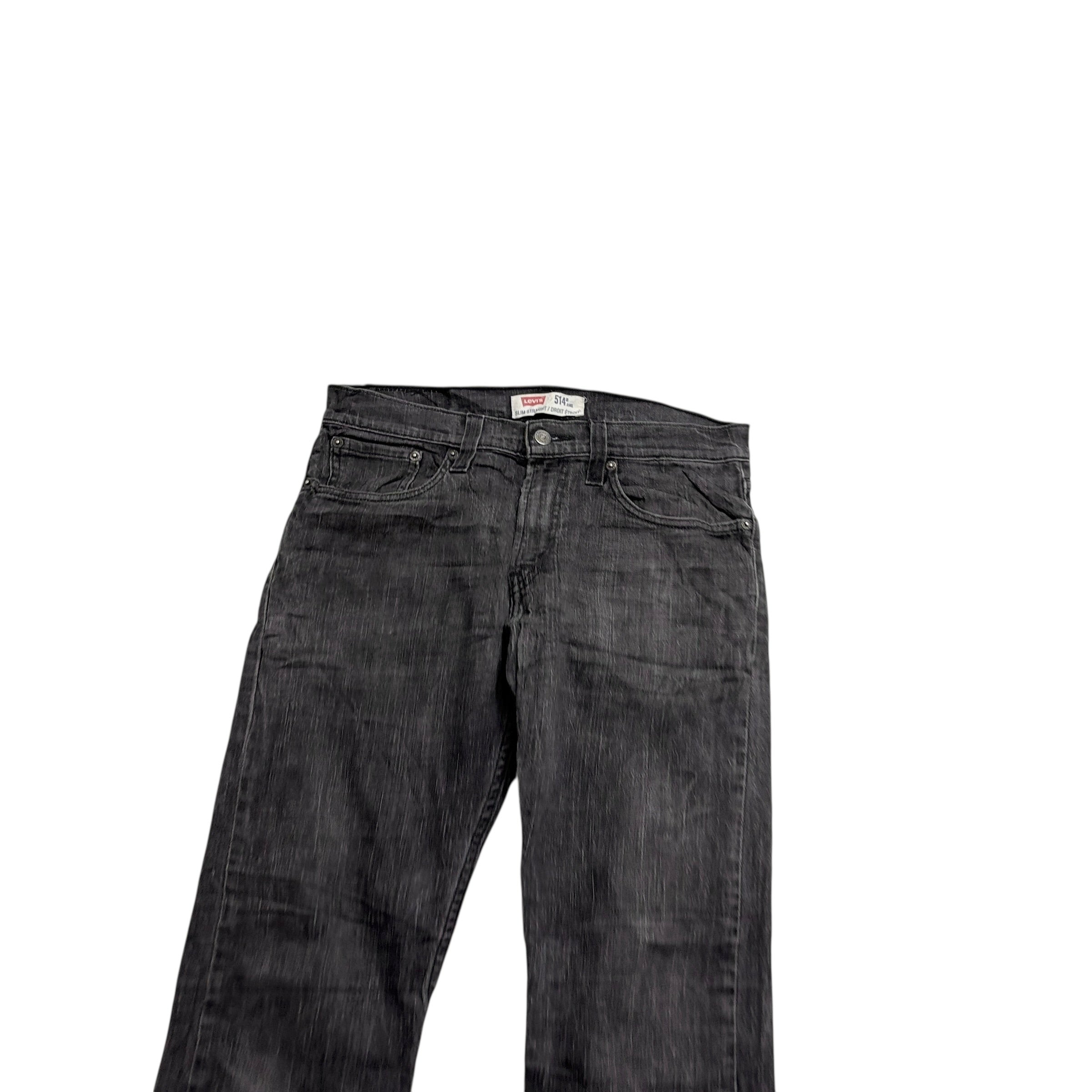 Levis 514 Jeans W31 L32 Mens Black Slim Straight Fit Stretch Vintage Denim