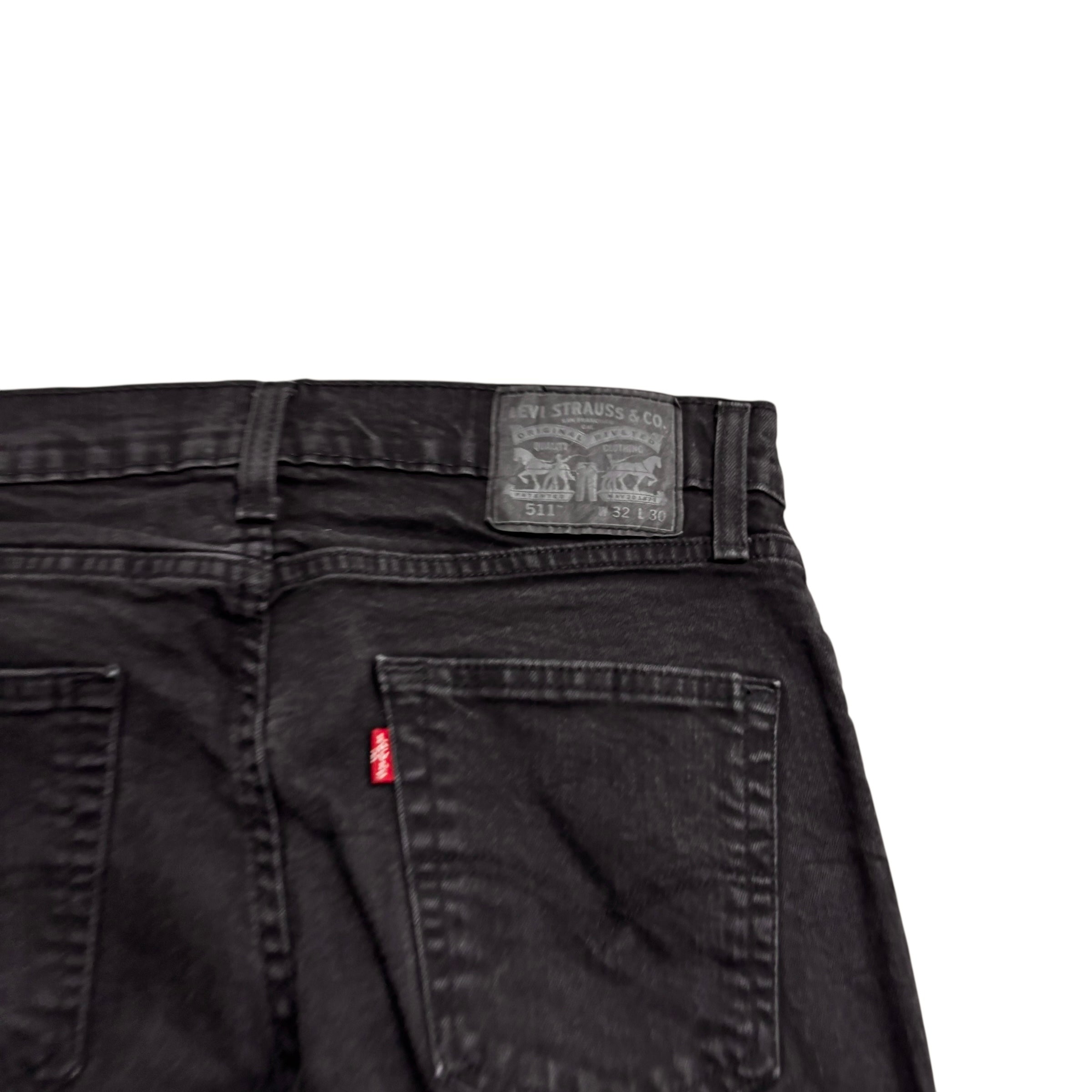 Levis 511 Jeans W31 L29 Mens Black Slim Fit Stretch Denim (E)