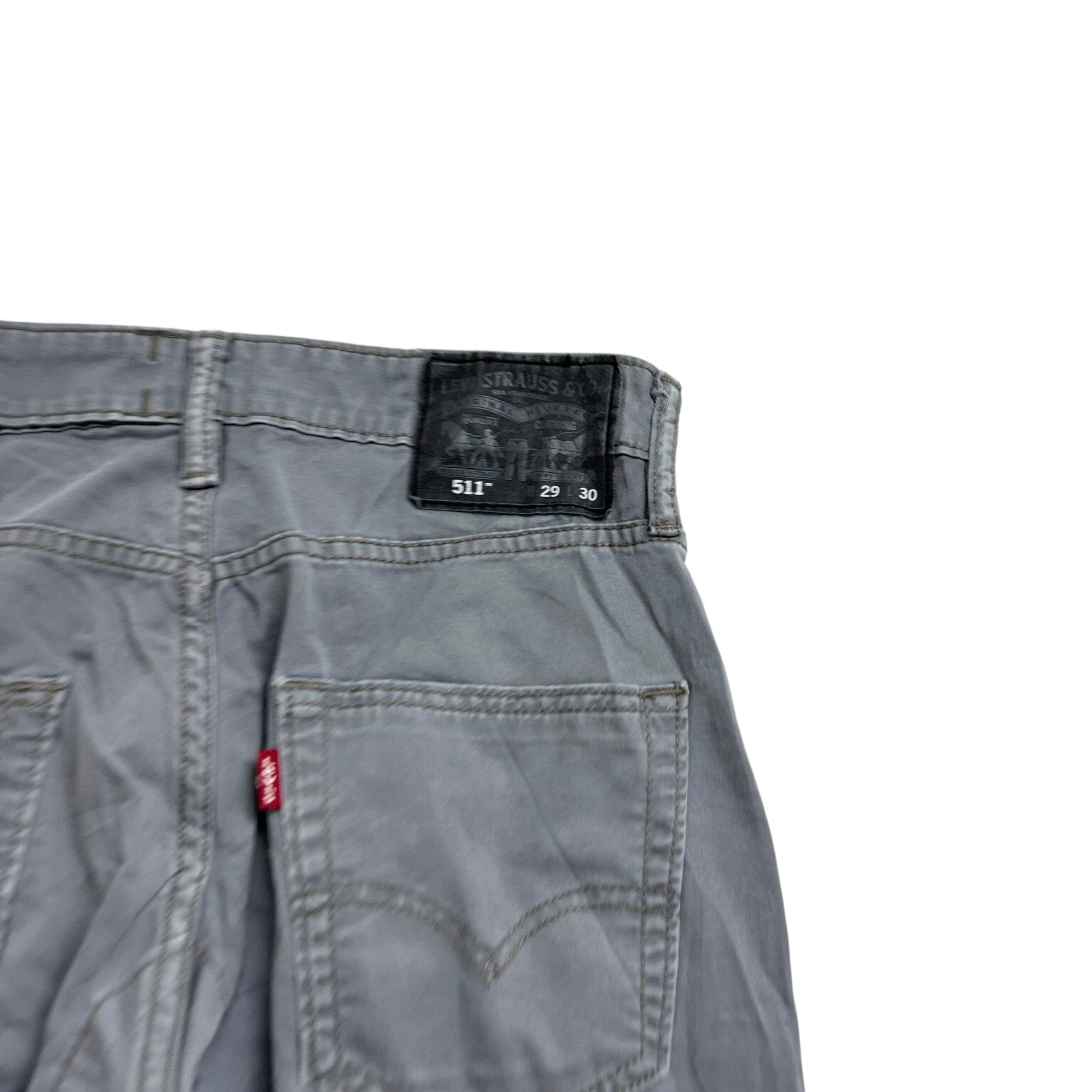 Levis 511 Commuter Trousers W29 L30 Mens Grey Slim Fit Stretch Pants (E)