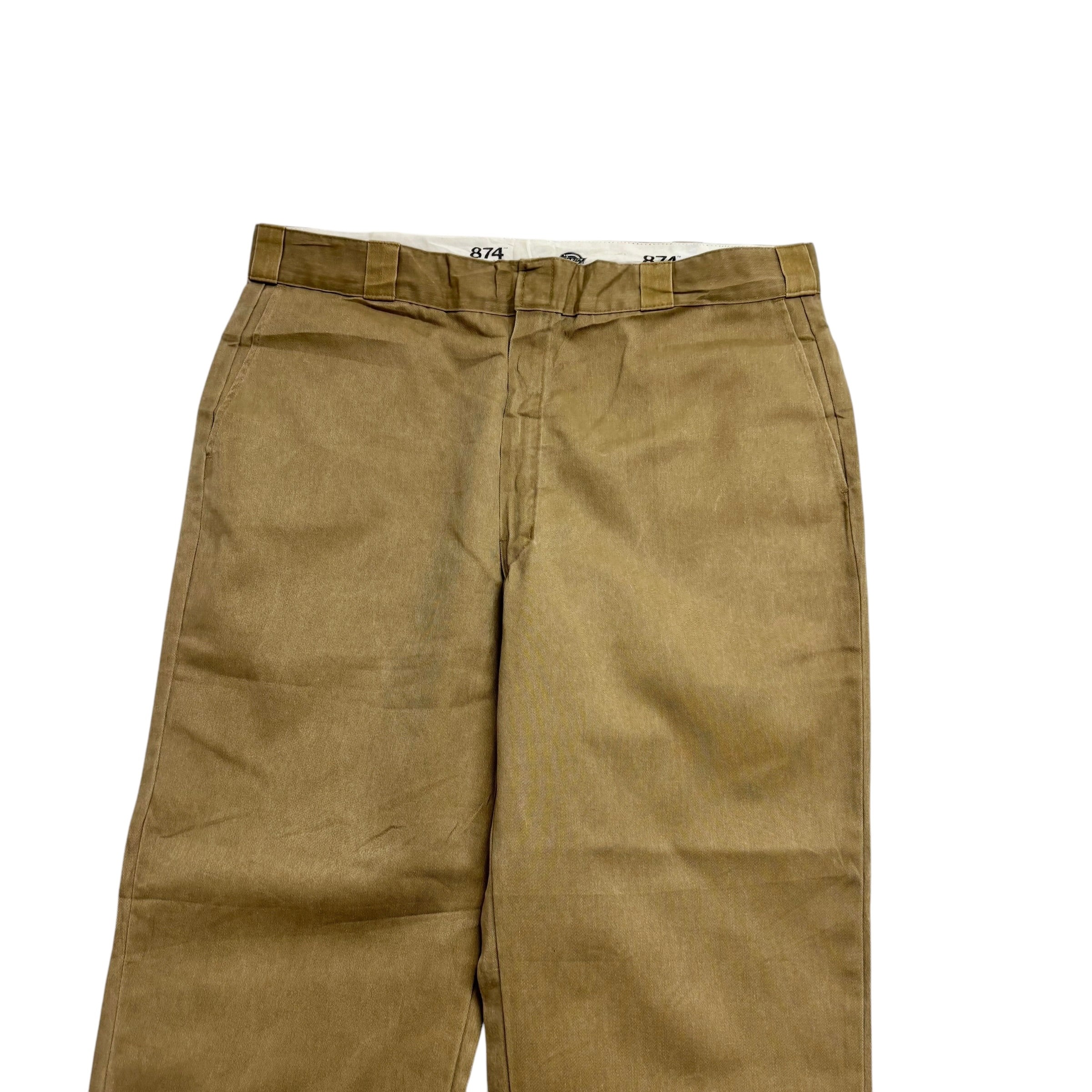 Dickies 874 Trousers W40 L32 Mens Gold Tan Pants Original Fit Workwear