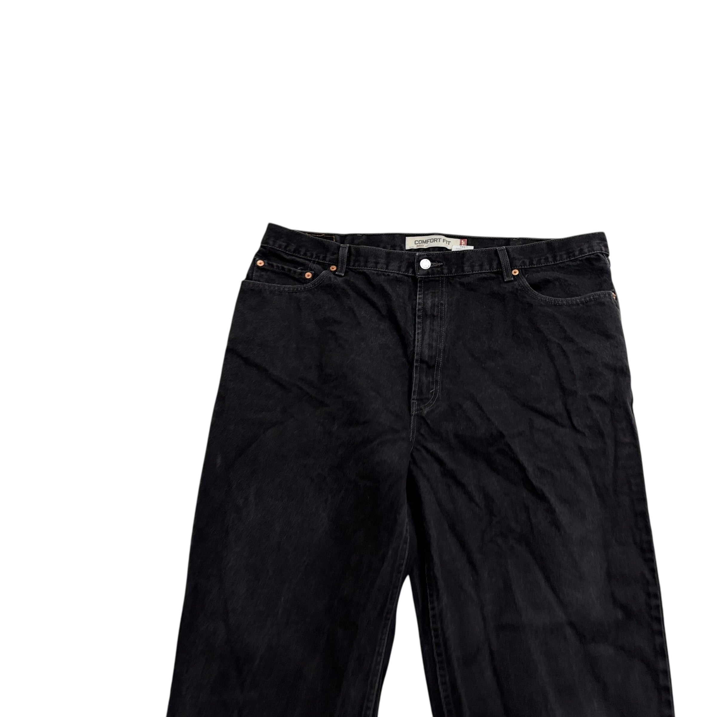 Levis 560 Jeans W44 L32 Mens Black Baggy Relaxed Comfort Fit Vintage Denim (E)