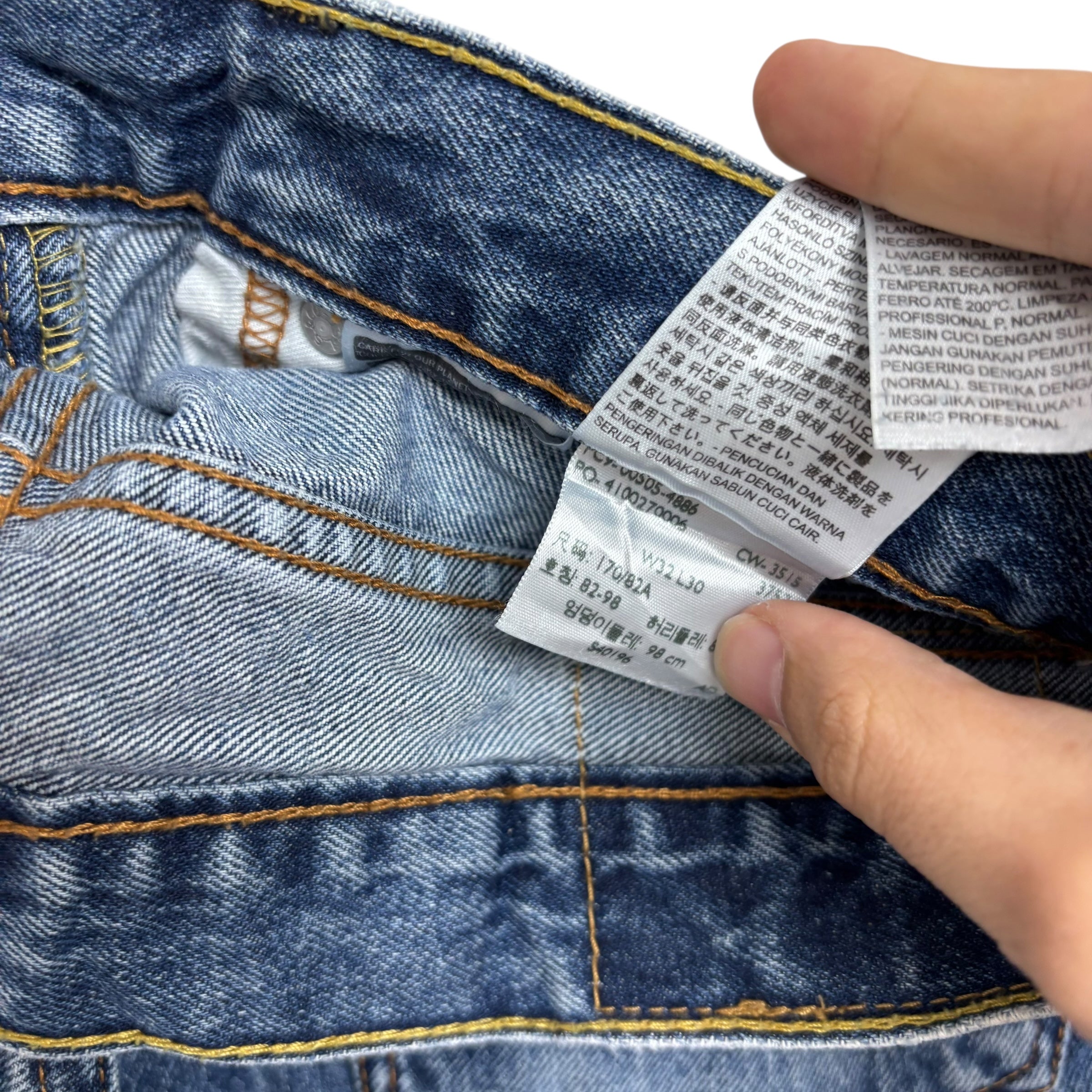 Levis 505 Jeans W31 L30 Mens Mid Blue Regular Straight Fit Denim