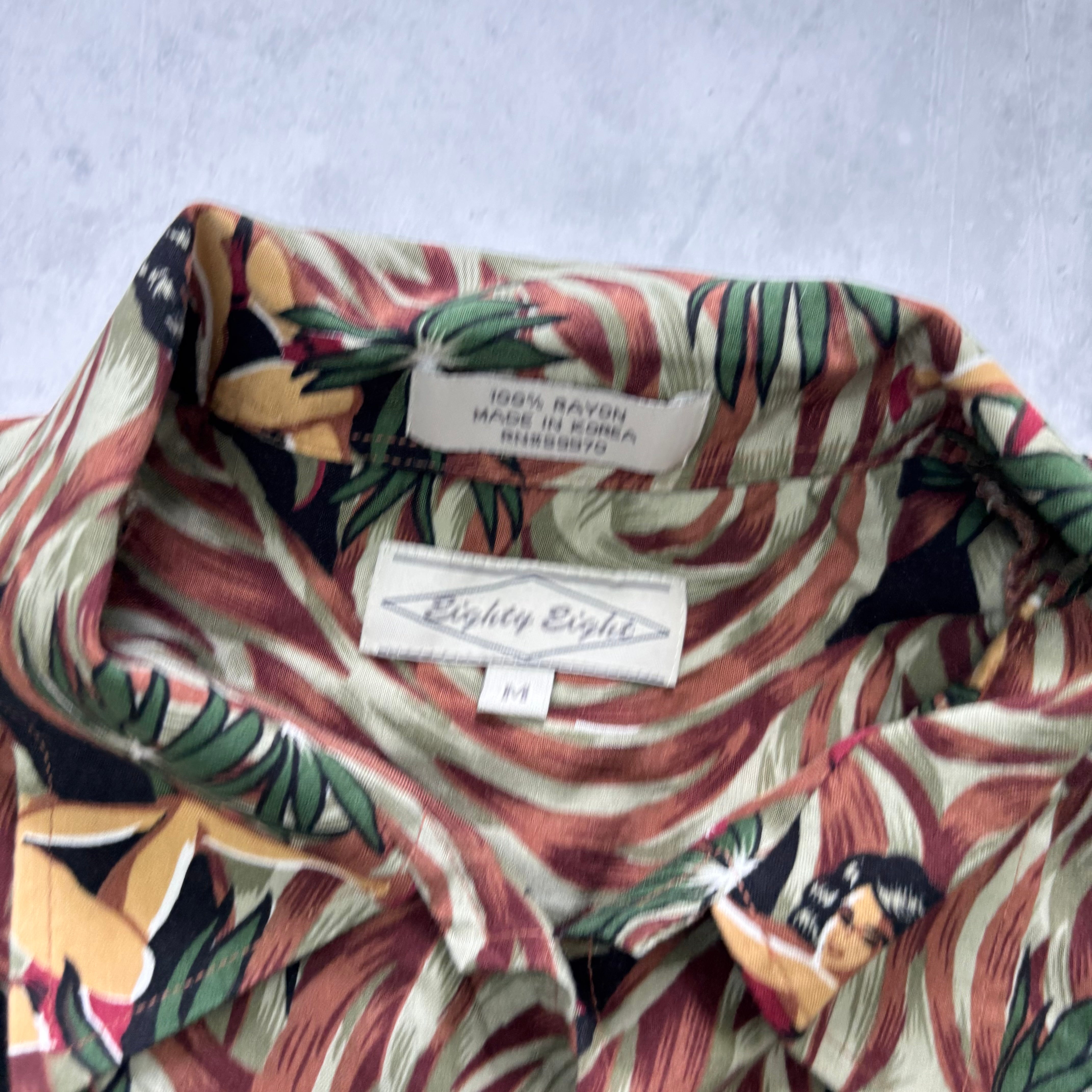 Vintage Hawaiian Shirt Mens Medium Multi Floral Aloha Short Sleeve Rayon (F)