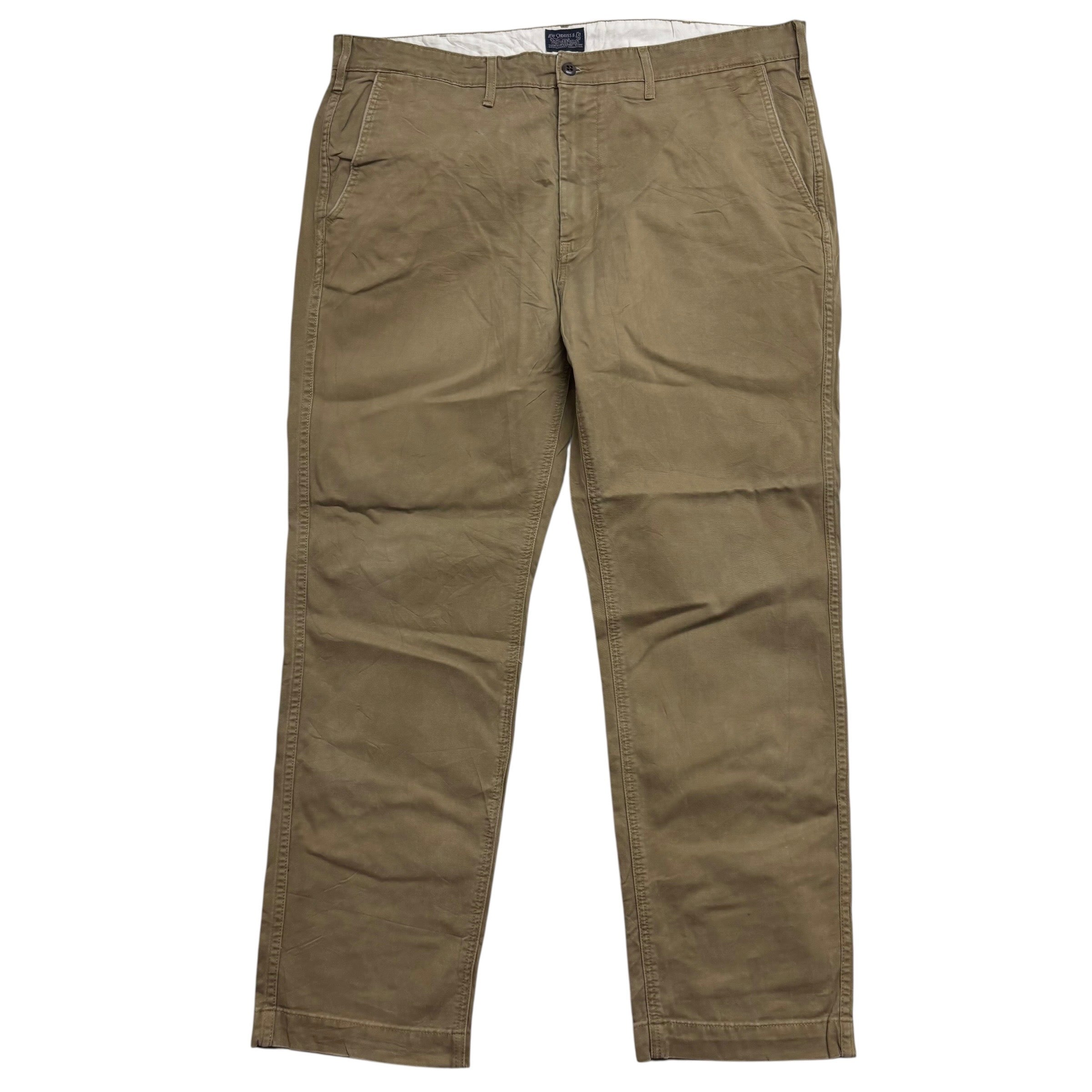 Levis Chino Trousers W38 L31 Mens Green Regular Tapered Fit Stretch